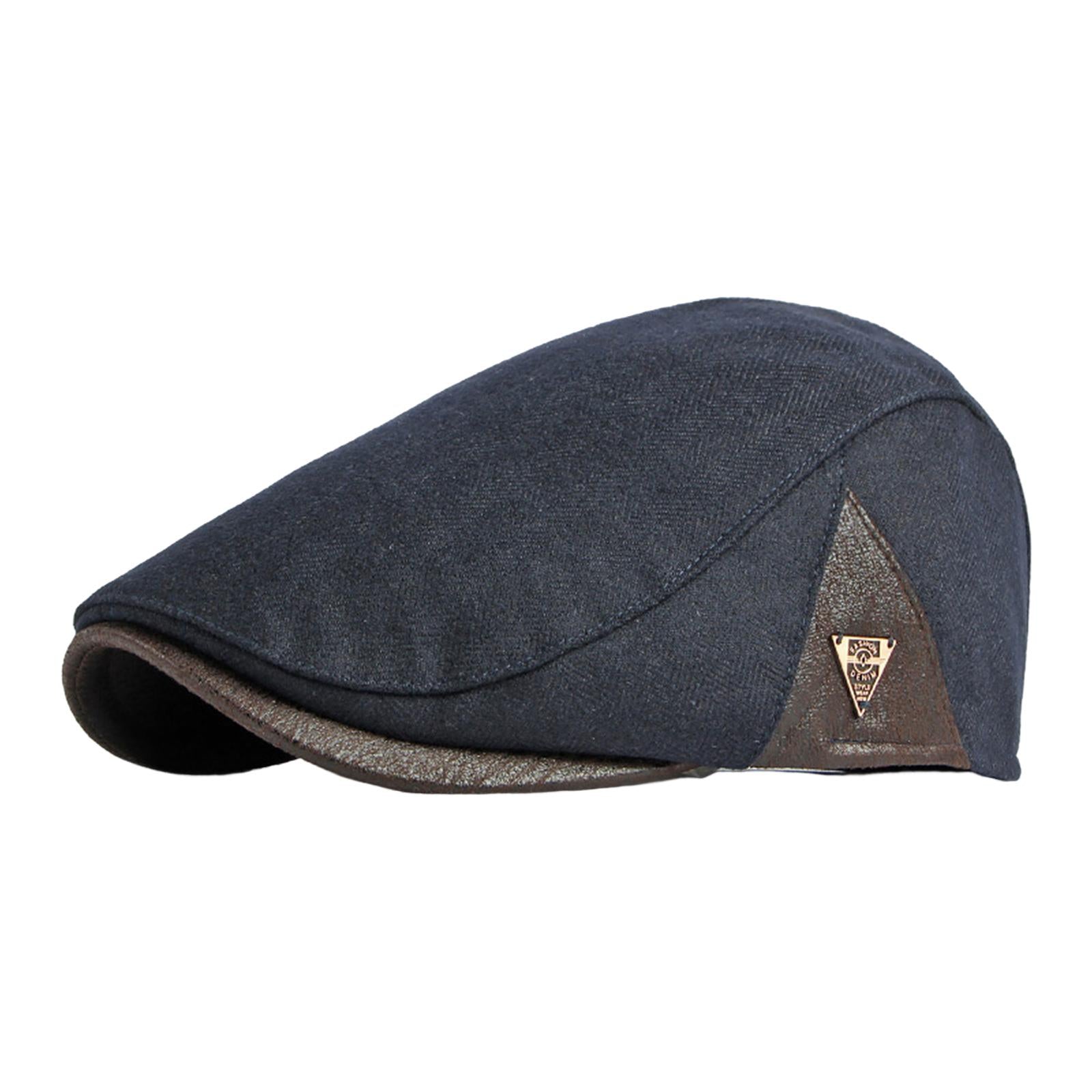 Painter Hat Breathable Herringbone Driving Cap for Driving Camping Traveling Blue