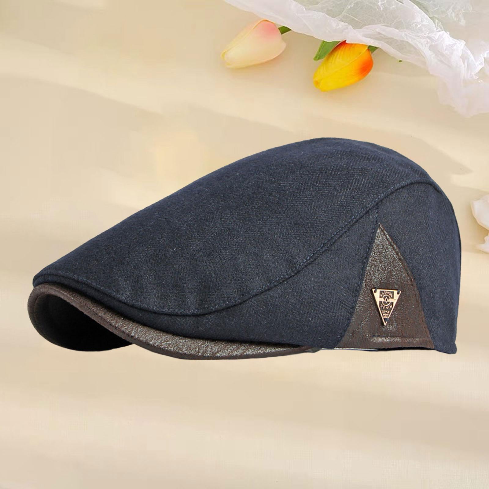 Painter Hat Breathable Herringbone Driving Cap for Driving Camping Traveling Blue