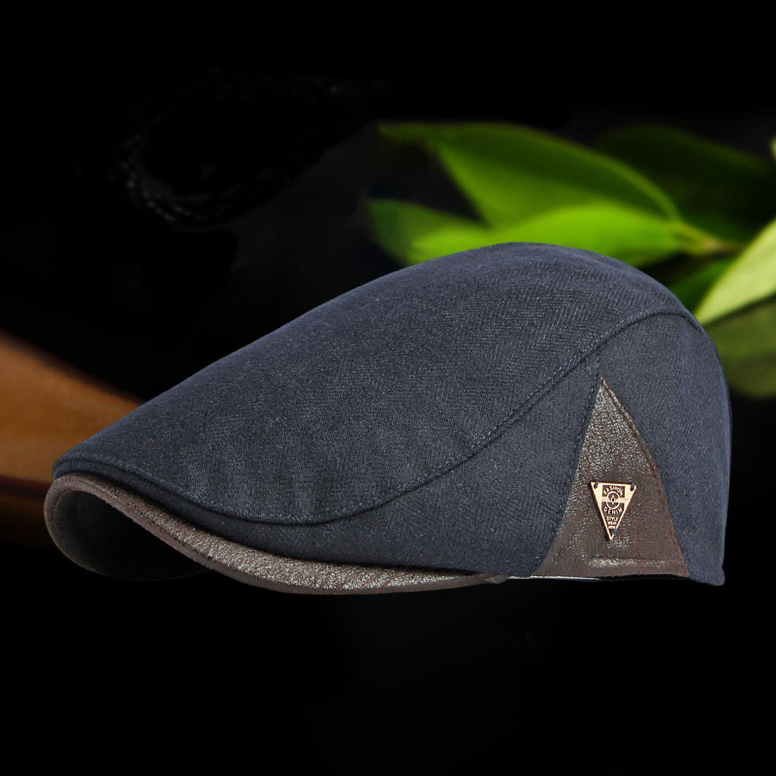 Painter Hat Breathable Herringbone Driving Cap for Driving Camping Traveling Blue