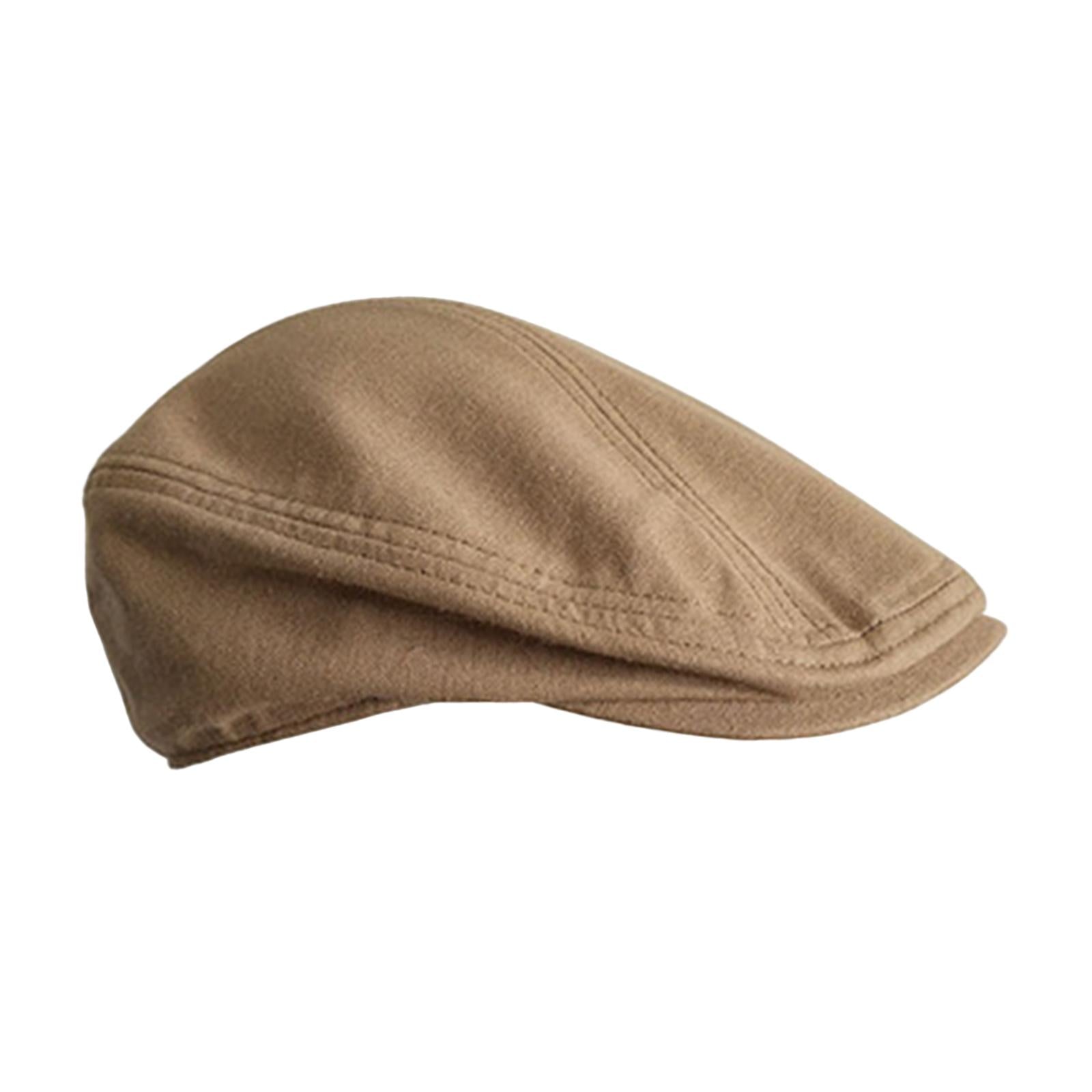 Autumn Winter Berets Hats Casual Octagonal Flat Hat for Autumn Spring Khaki