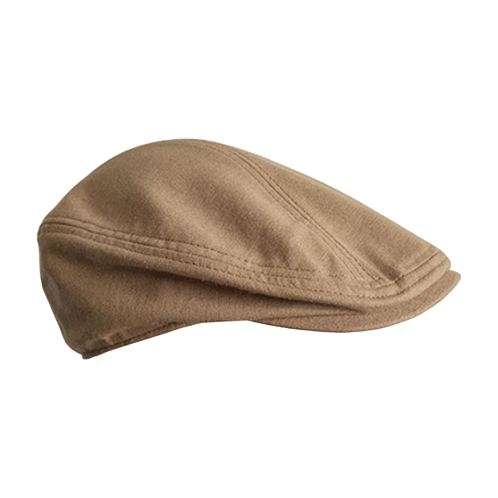 Autumn Winter Berets Hats Casual Octagonal Flat Hat for Autumn Spring Khaki