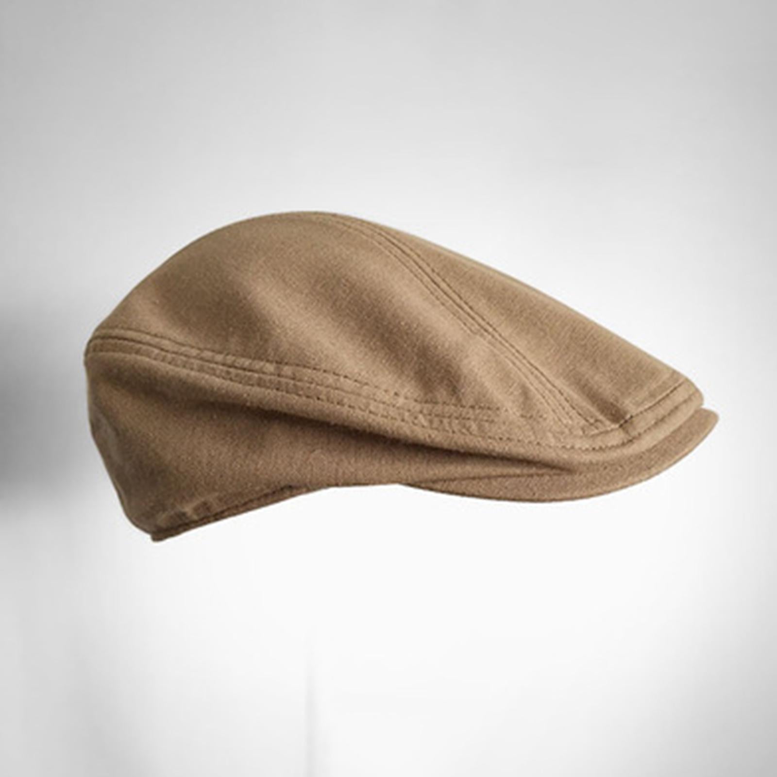 Autumn Winter Berets Hats Casual Octagonal Flat Hat for Autumn Spring Khaki