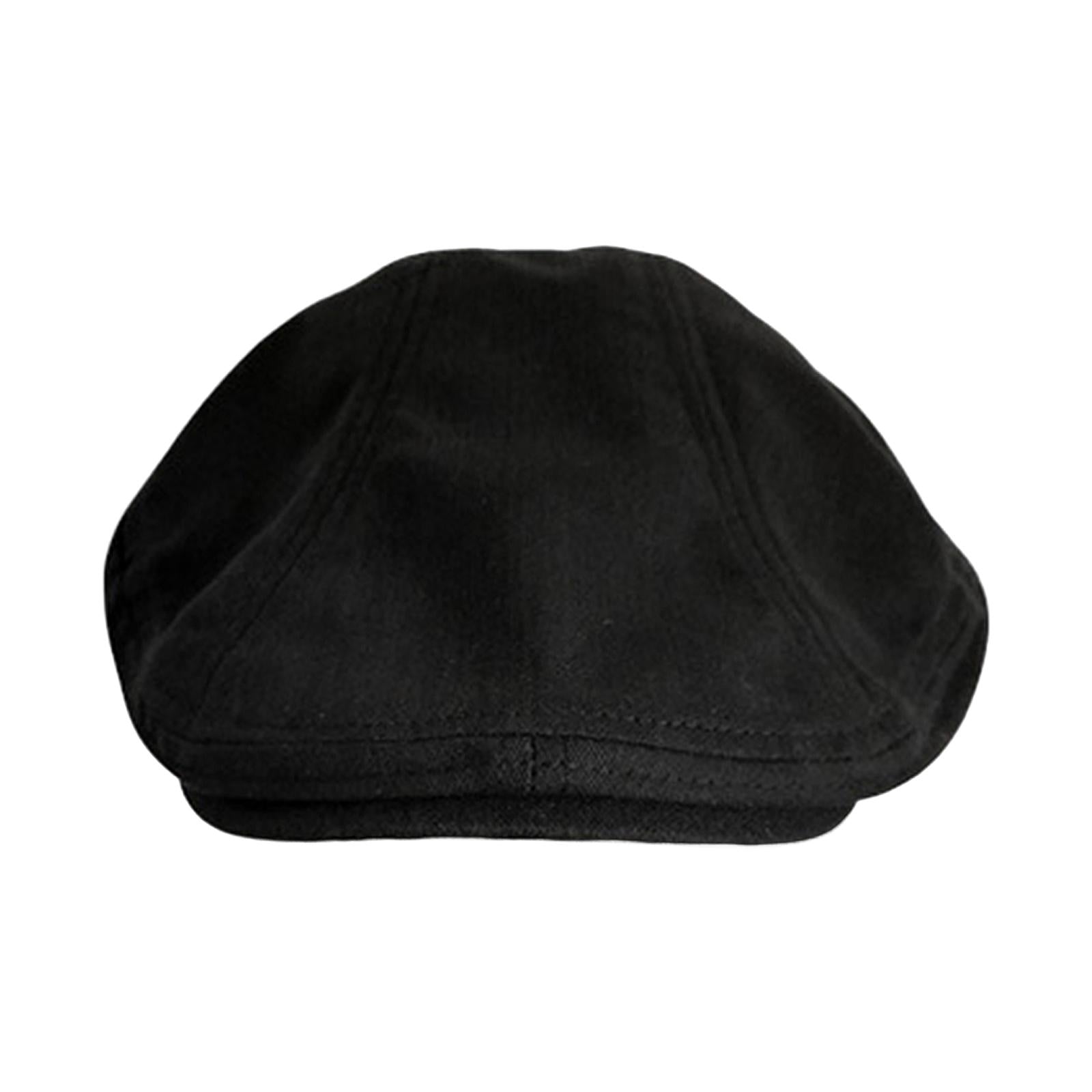 Autumn Winter Berets Hats Casual Octagonal Flat Hat for Autumn Spring Black