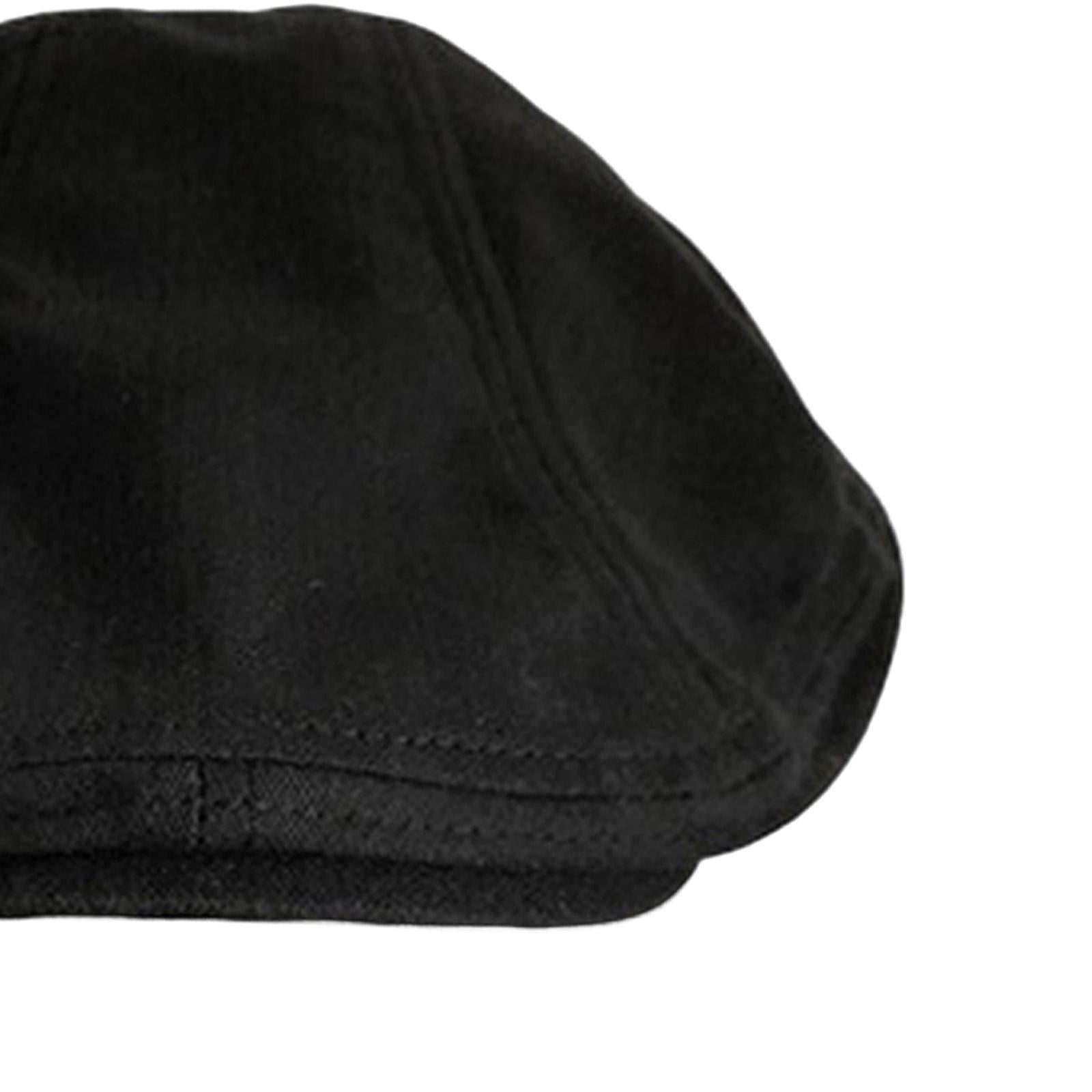 Autumn Winter Berets Hats Casual Octagonal Flat Hat for Autumn Spring Black