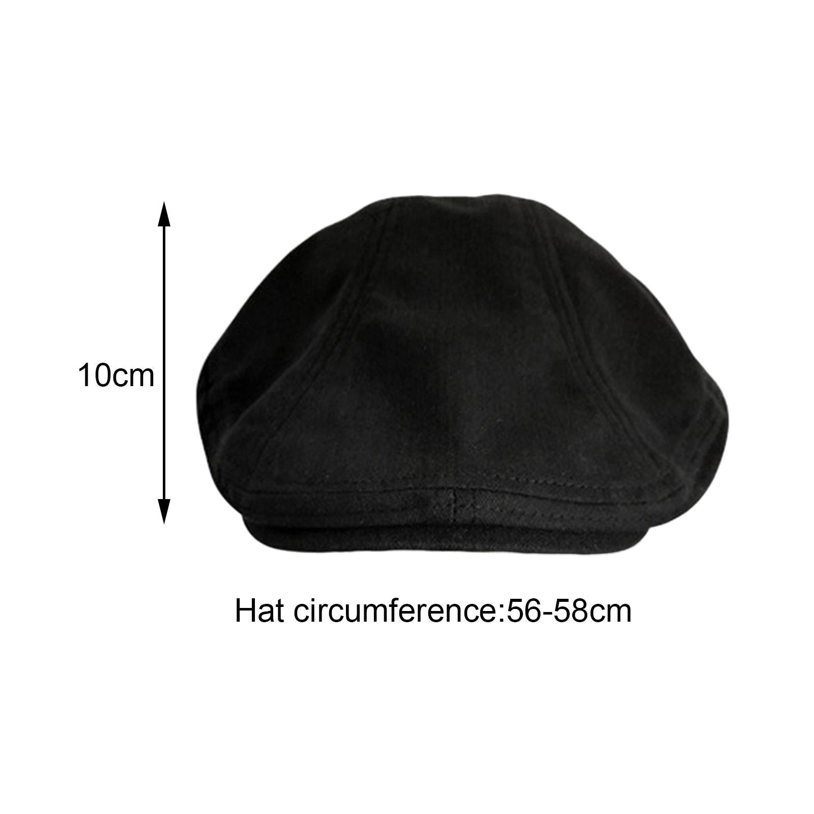 Autumn Winter Berets Hats Casual Octagonal Flat Hat for Autumn Spring Black