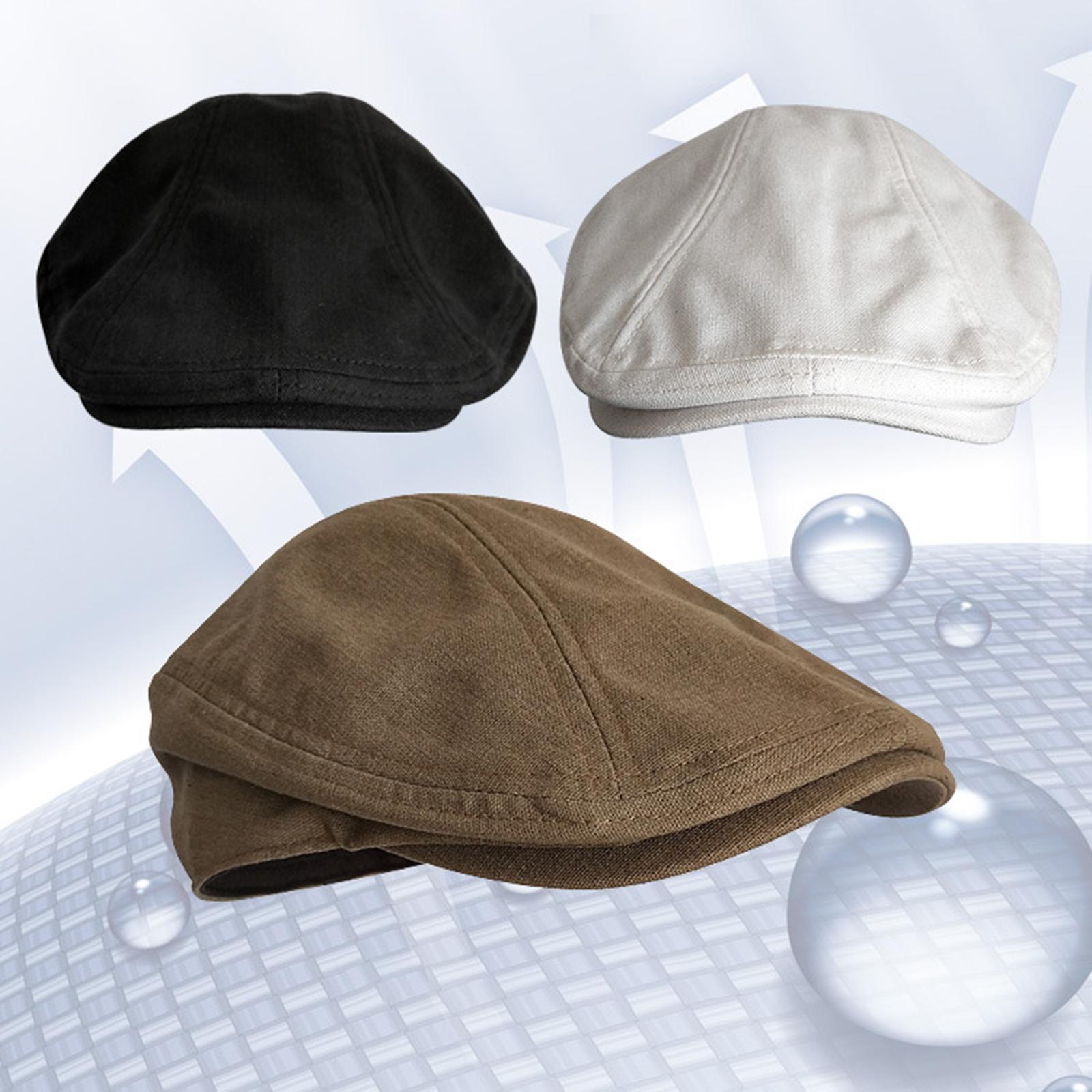 Autumn Winter Berets Hats Casual Octagonal Flat Hat for Autumn Spring Black