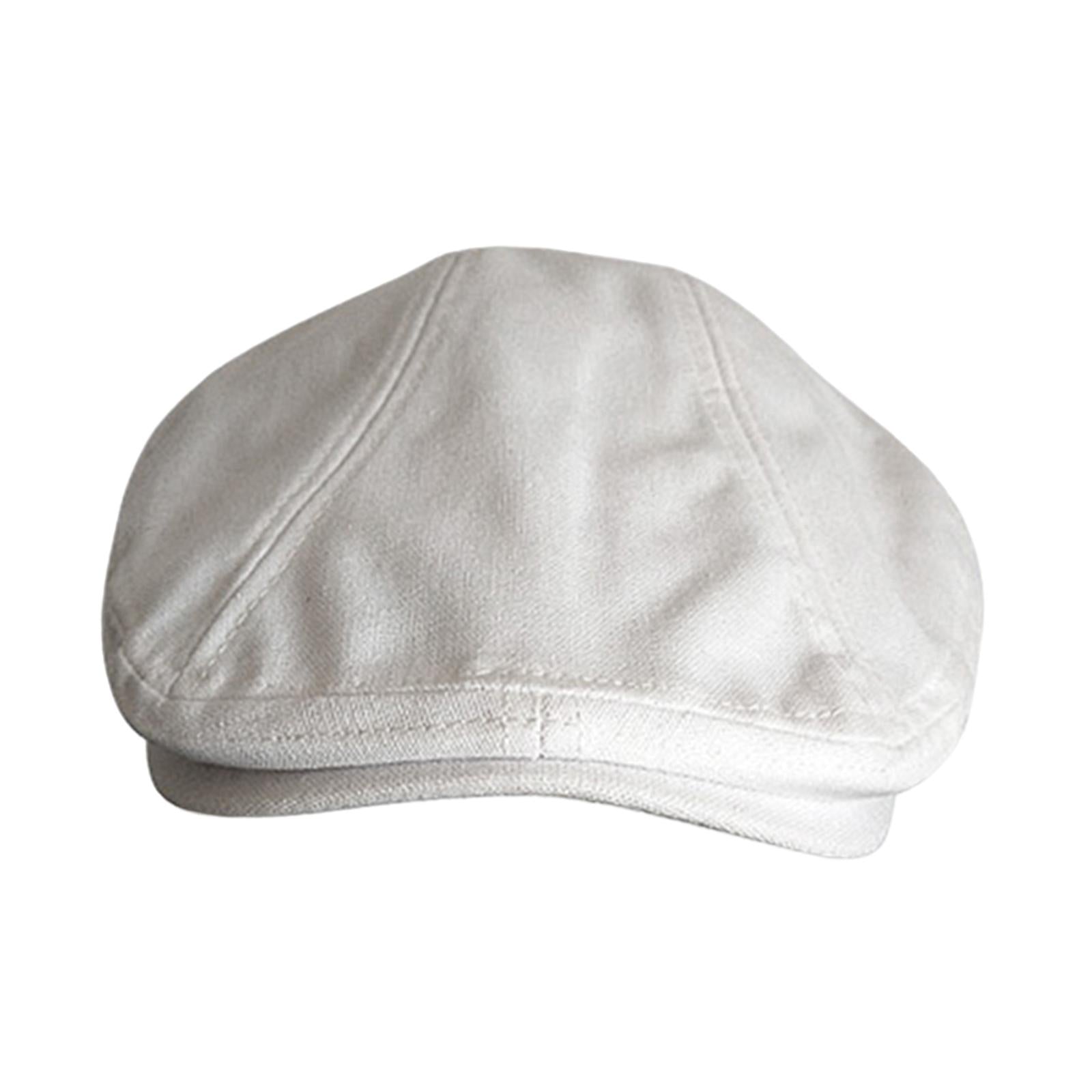 Autumn Winter Berets Hats Casual Octagonal Flat Hat for Autumn Spring White