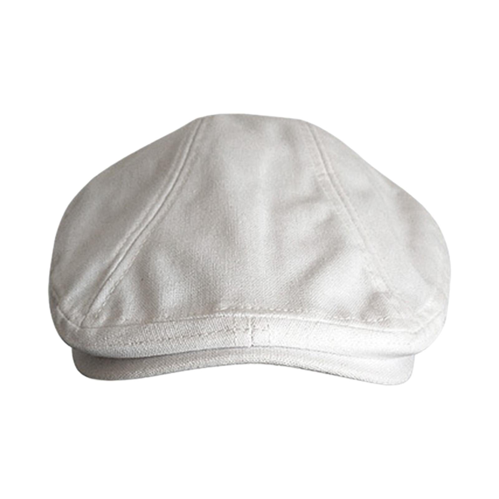 Autumn Winter Berets Hats Casual Octagonal Flat Hat for Autumn Spring White