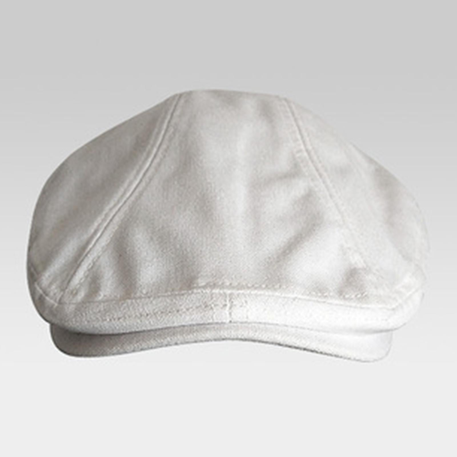 Autumn Winter Berets Hats Casual Octagonal Flat Hat for Autumn Spring White