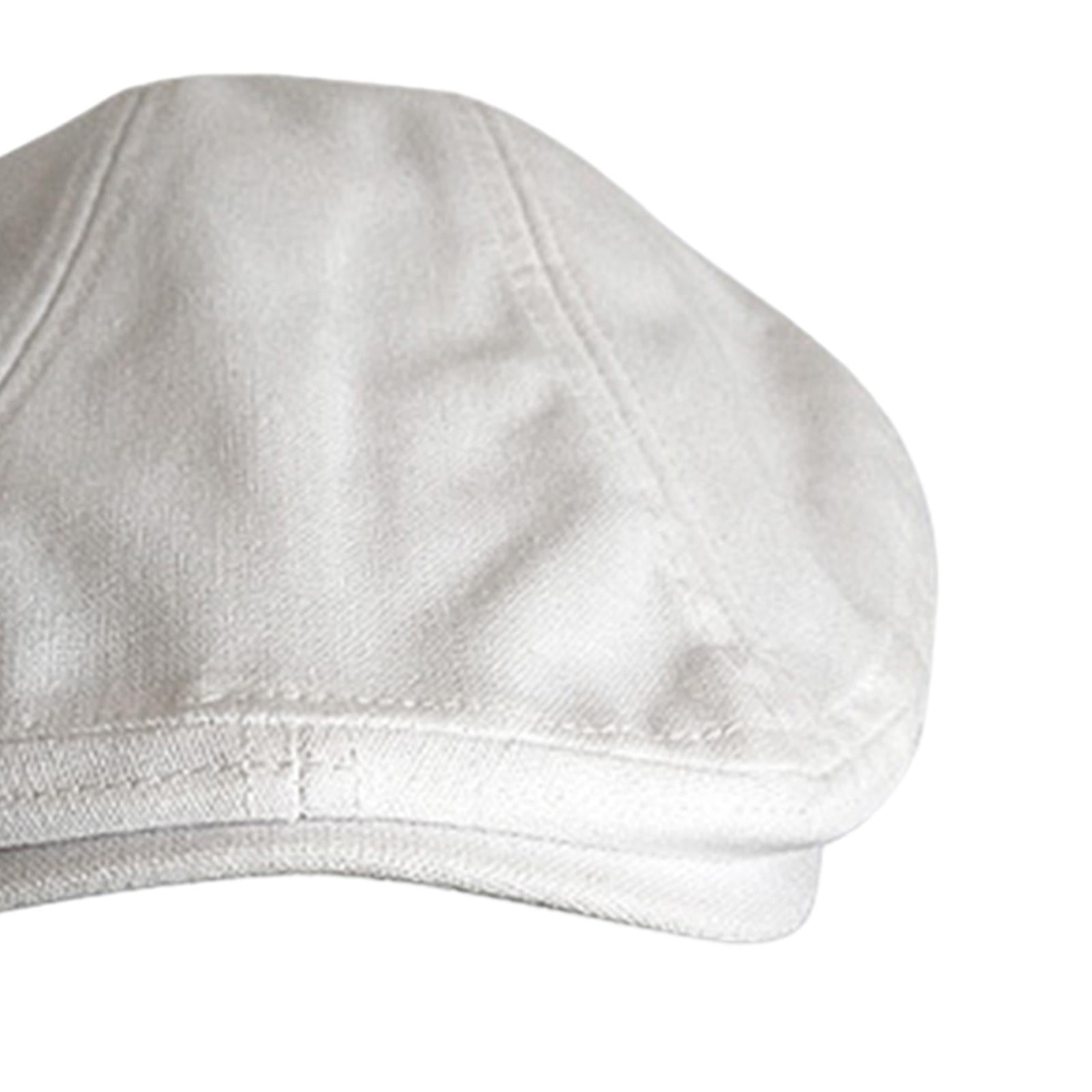 Autumn Winter Berets Hats Casual Octagonal Flat Hat for Autumn Spring White