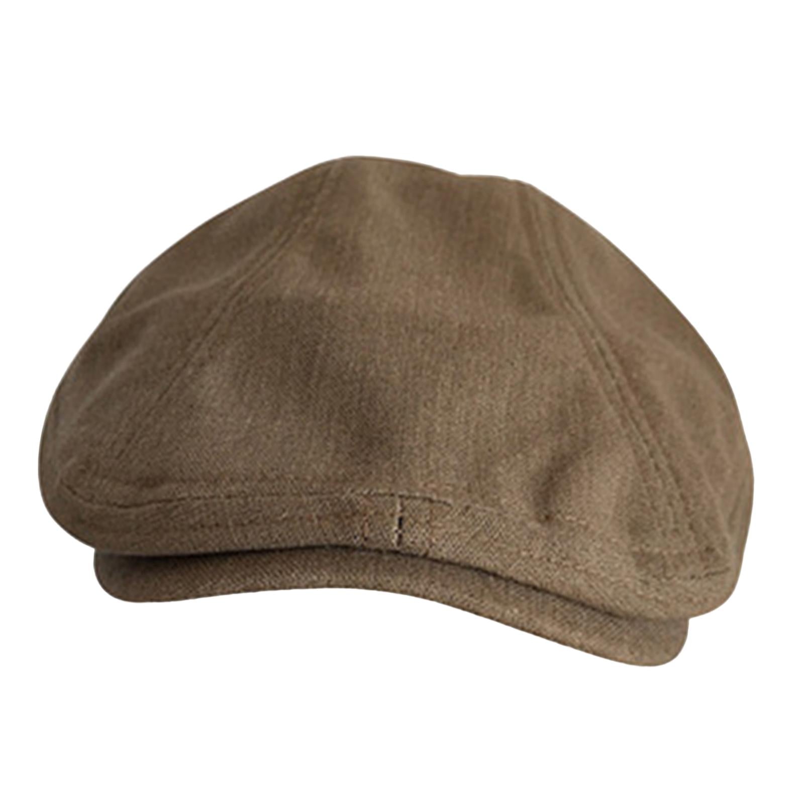 Autumn Winter Berets Hats Casual Octagonal Flat Hat for Autumn Spring Coffee