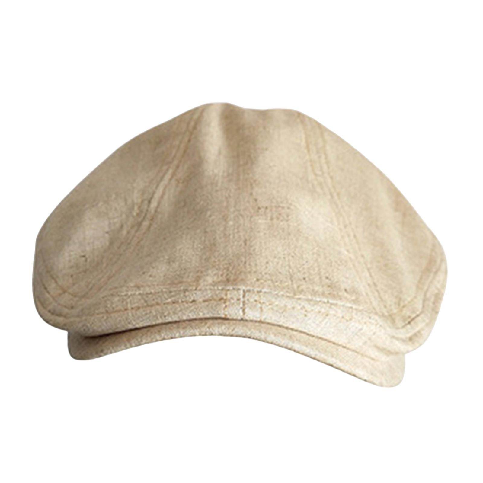 Autumn Winter Berets Hats Casual Octagonal Flat Hat for Autumn Spring Beige