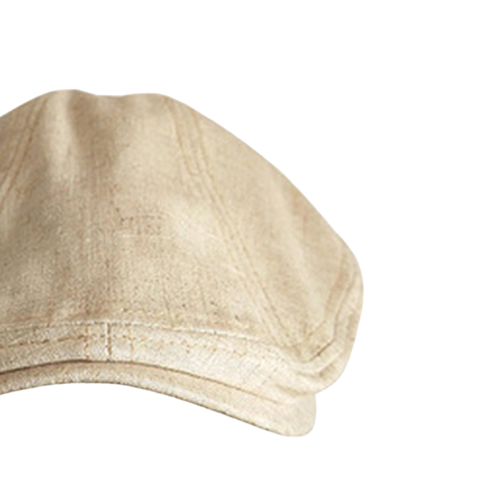 Autumn Winter Berets Hats Casual Octagonal Flat Hat for Autumn Spring Beige