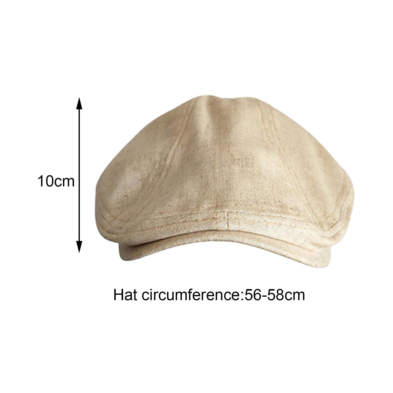 Autumn Winter Berets Hats Casual Octagonal Flat Hat for Autumn Spring Beige