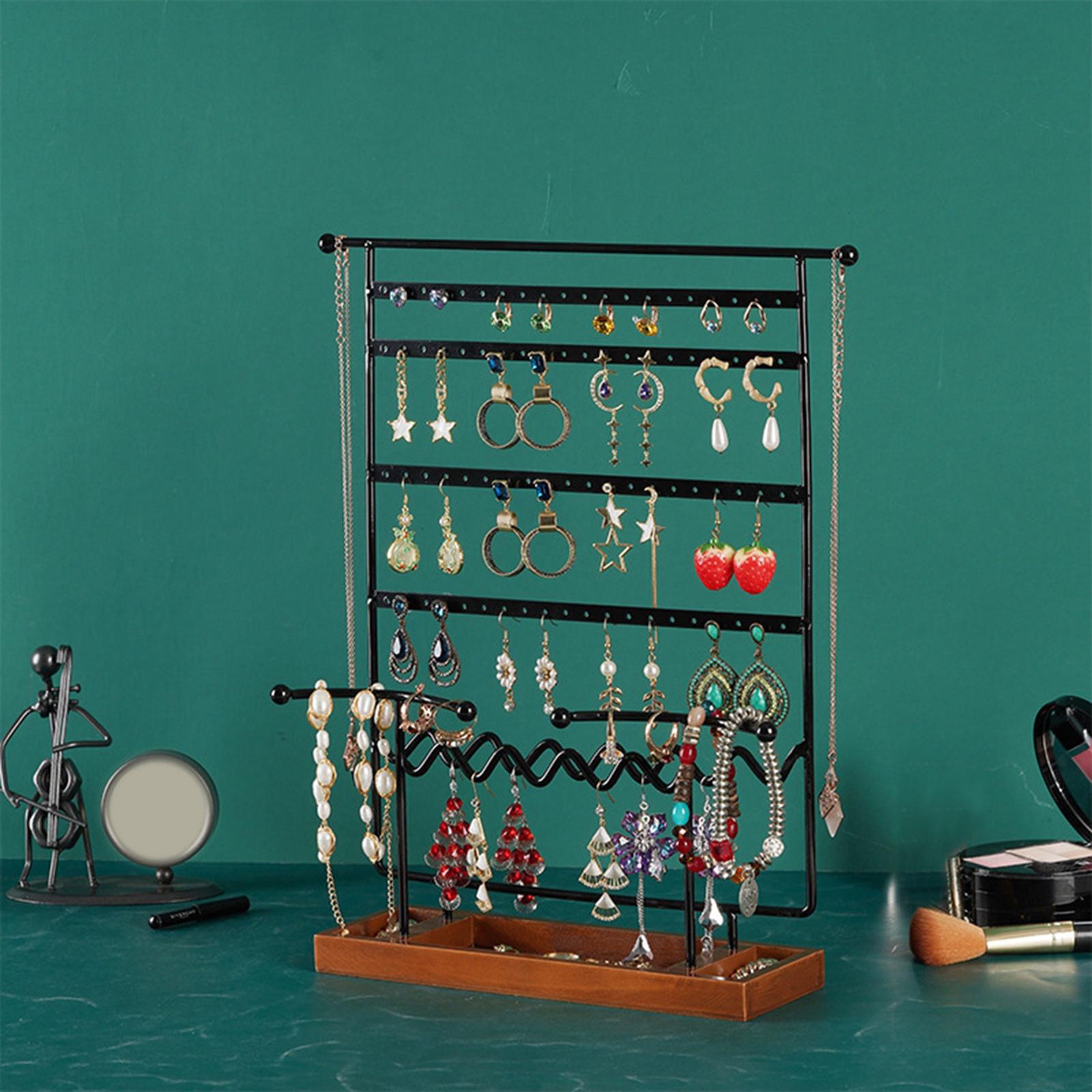 Jewelry Tower Rack Rings Earring Collection Holder with Storage Tray 6 Layer