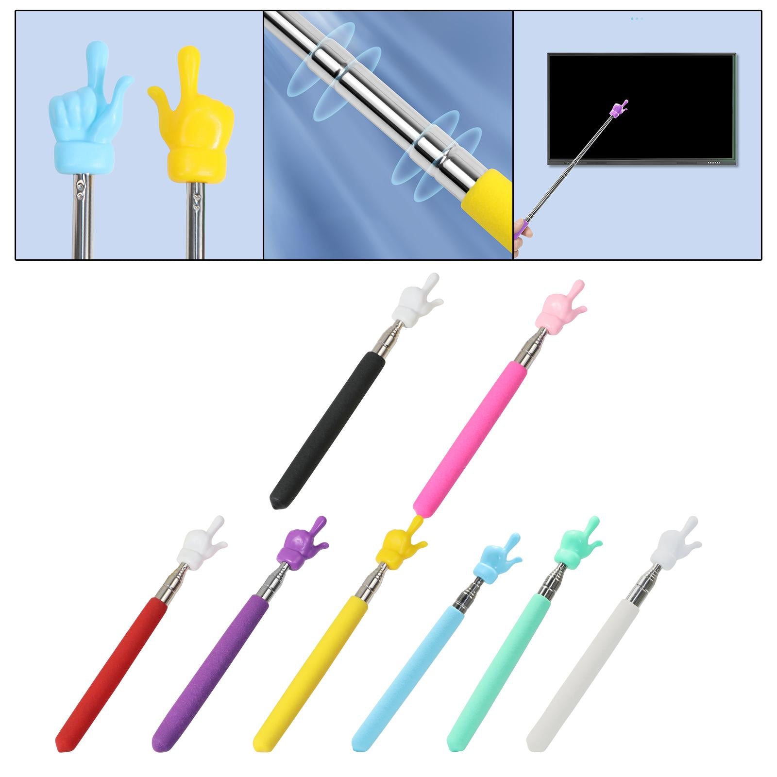 3xHand Pointer Accs Portable Teacher Pointer Finger Design for Home Whiteboard Black