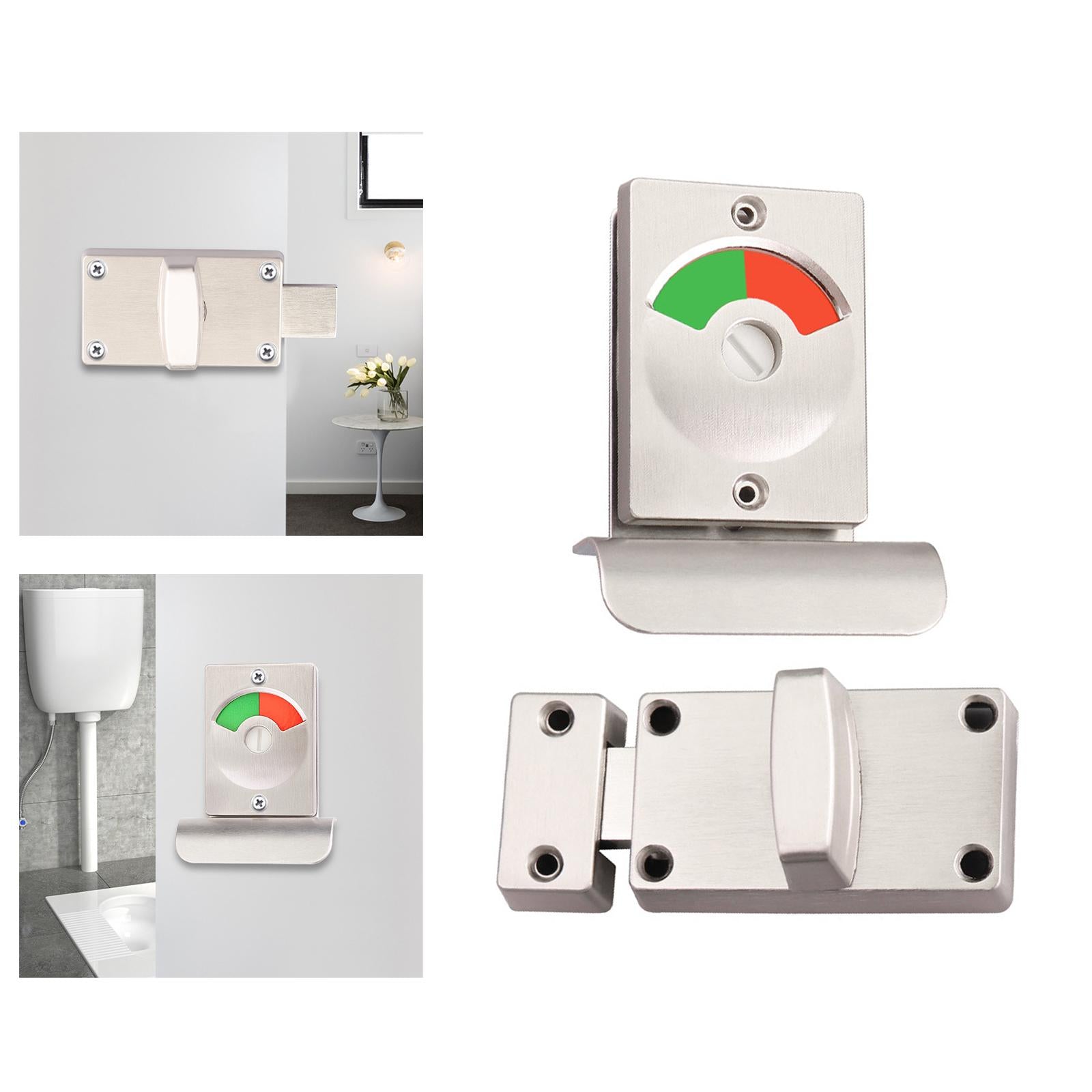 Partition Door Lock Latch Green and Red Indicator Lock for Restroom Bathroom