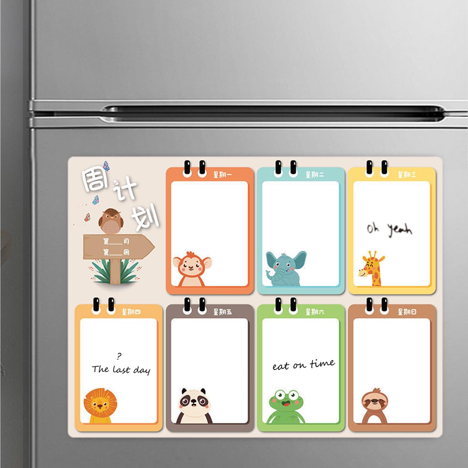 Refrigerator Decoration with 2 Whiteboard Markers Memo Sticker Message Board Style B