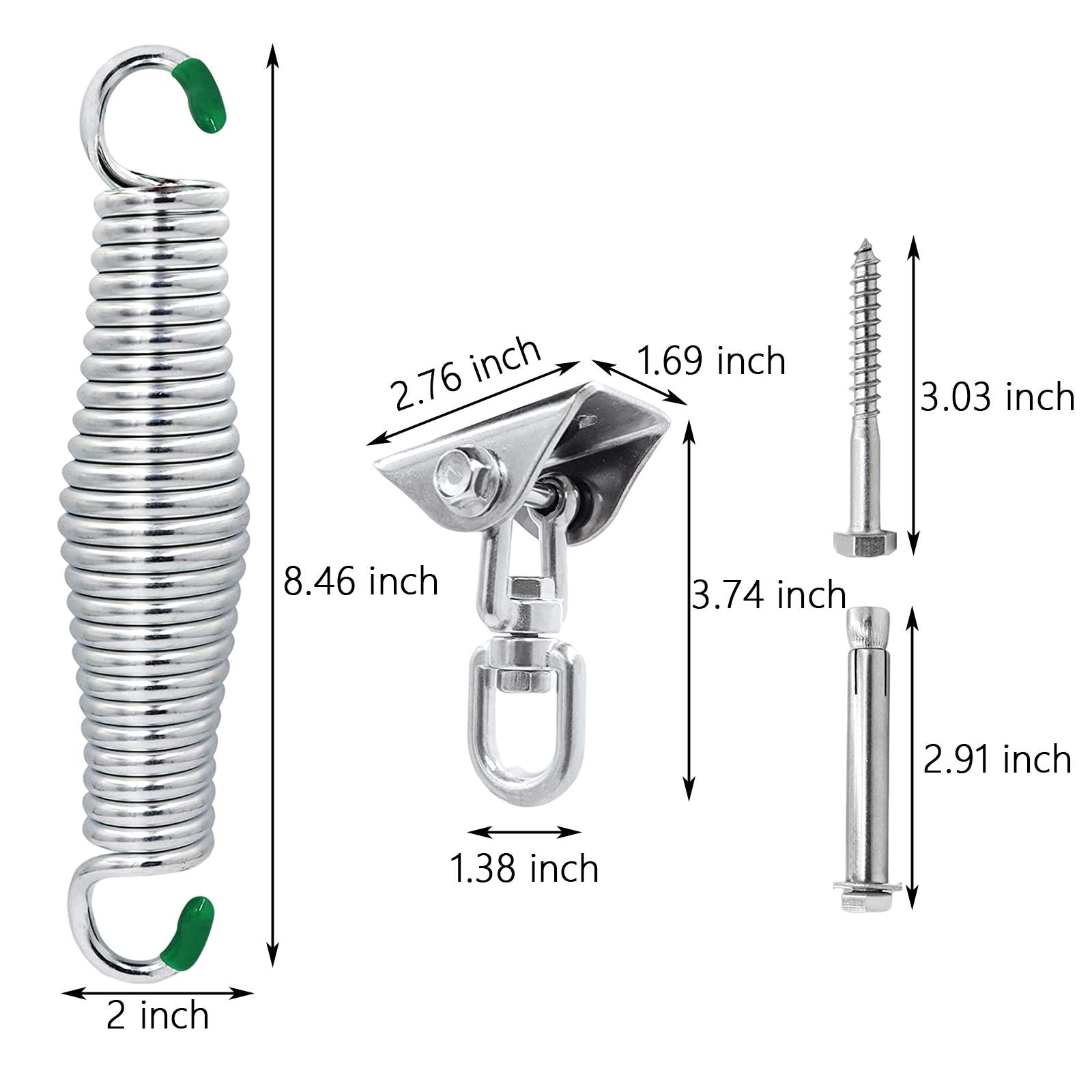 Stainless Steel Swing Hanging Kits Hardware for Backyard Garden Porch Swings