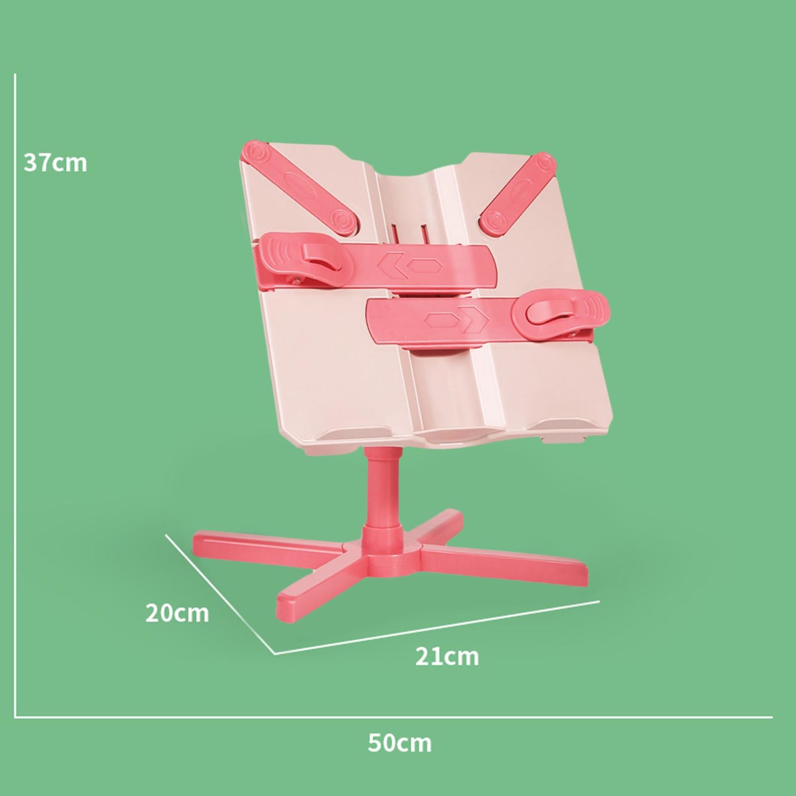 Book Holder Stand Portable Durable Tablet Holder for Kitchen Desktop Bedroom Pink