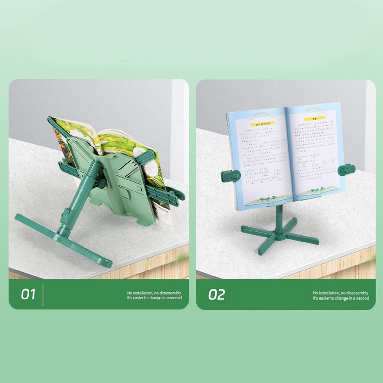 Book Holder Stand Portable Durable Tablet Holder for Kitchen Desktop Bedroom Green