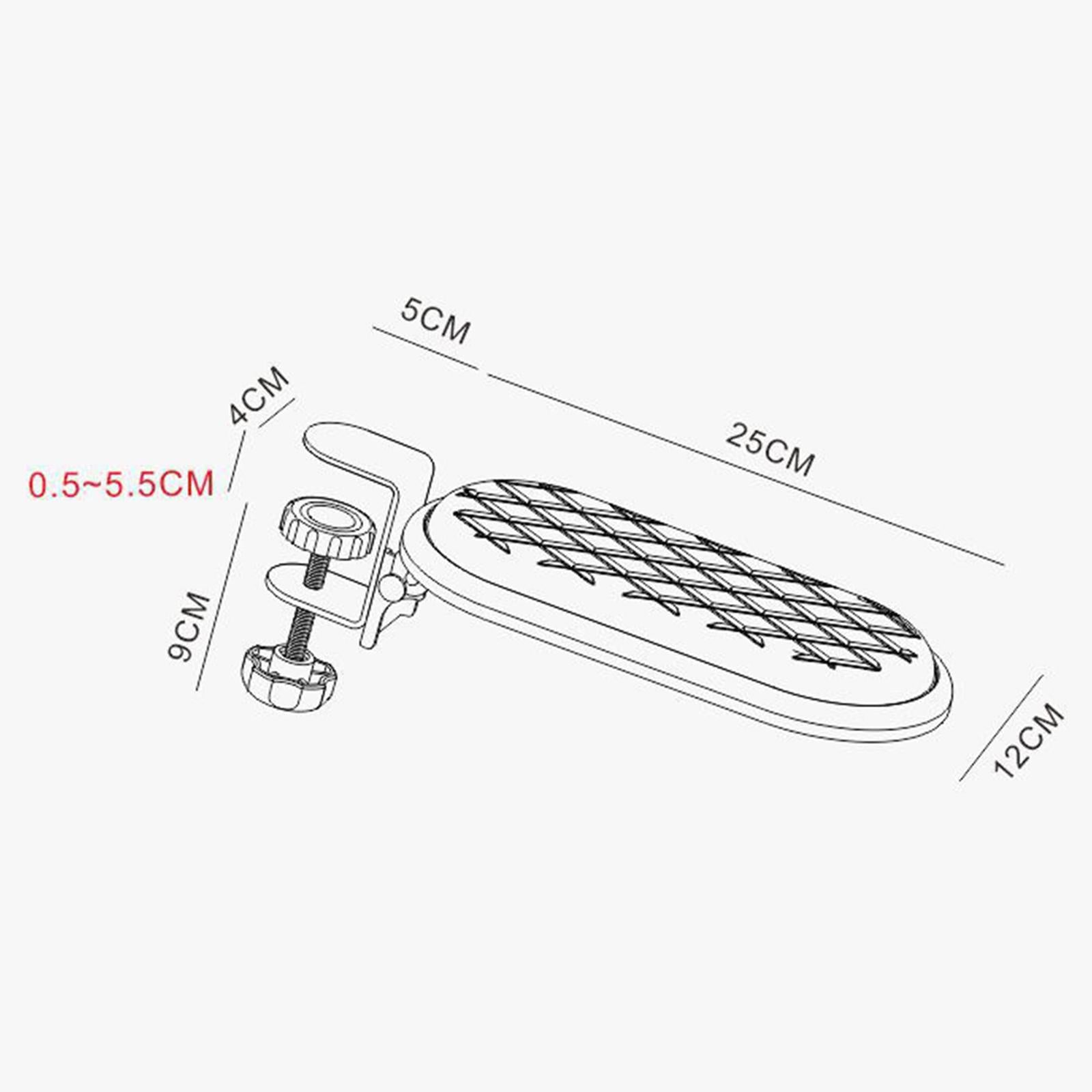 Computer Arm Rest Ergonomic Desktop Extension Mousepad Rests for Gaming Desk Black A