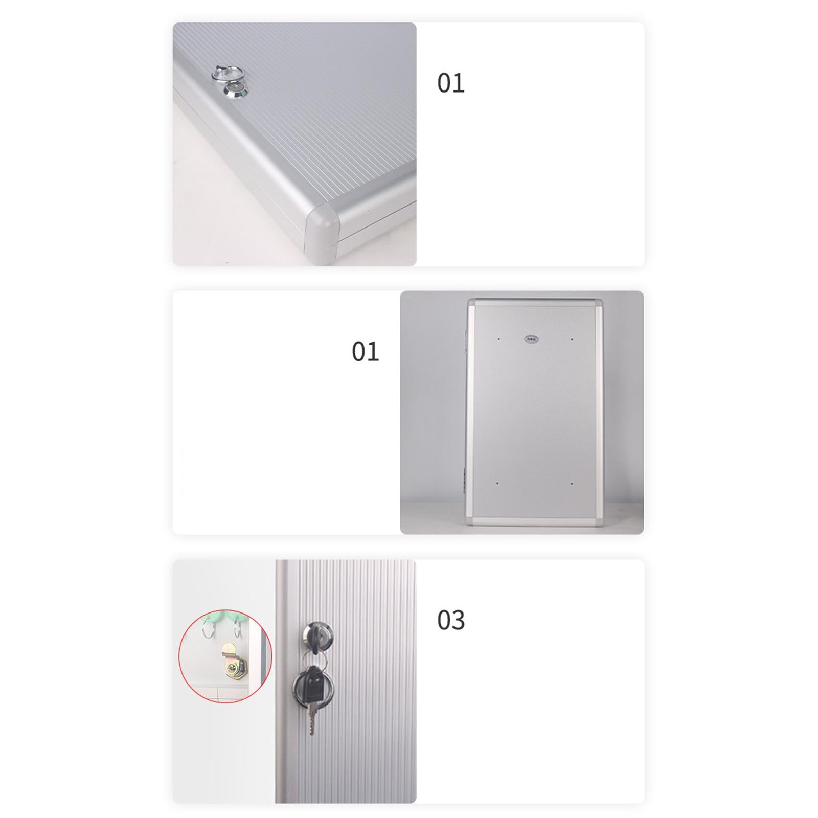 Wall Mounted Key Cabinet 48Keys Key Storage Box for Office Car Rentals Hotel