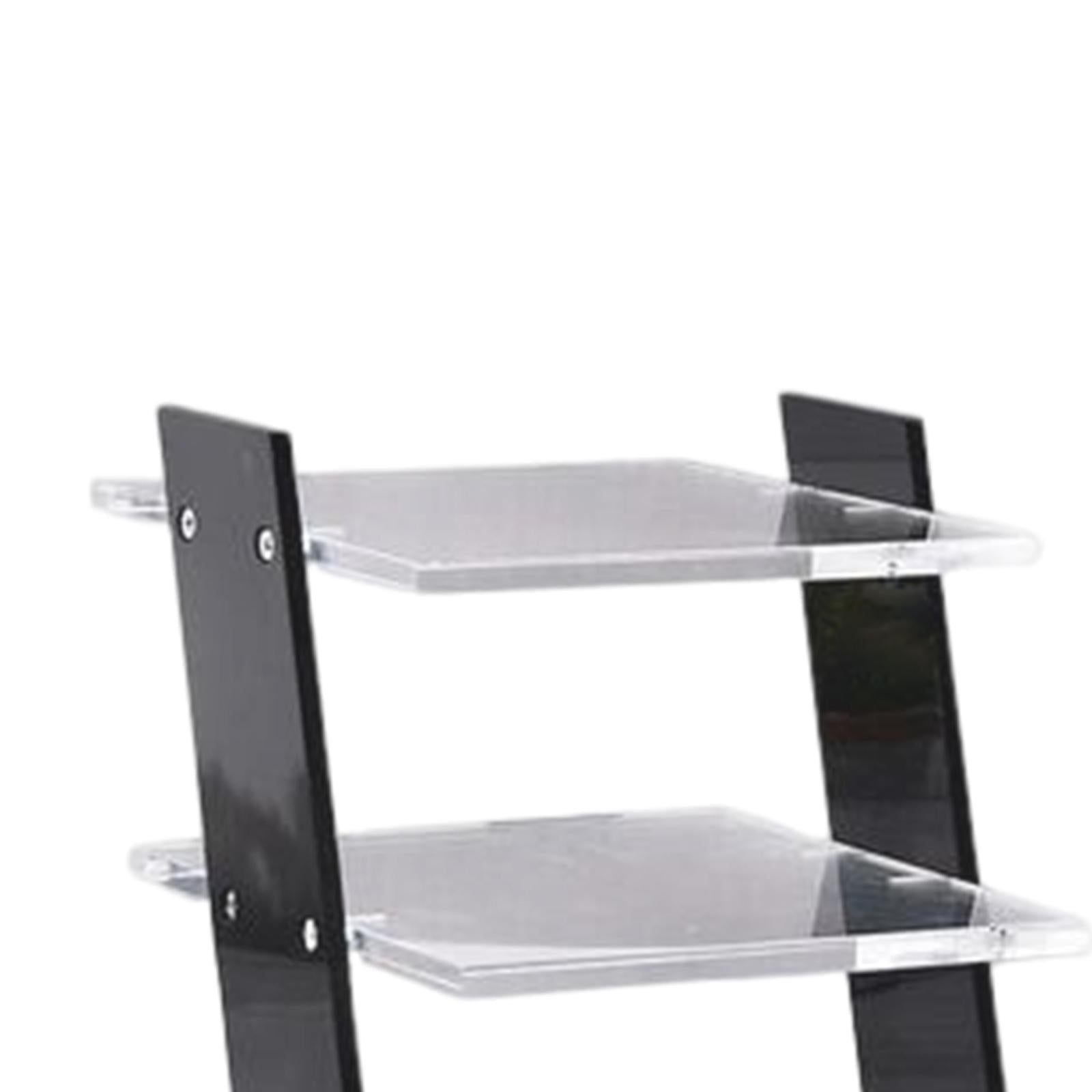 Acrylic Riser Stands 4 Steps Decorative Desktop Shelves Glasses Display Stand black