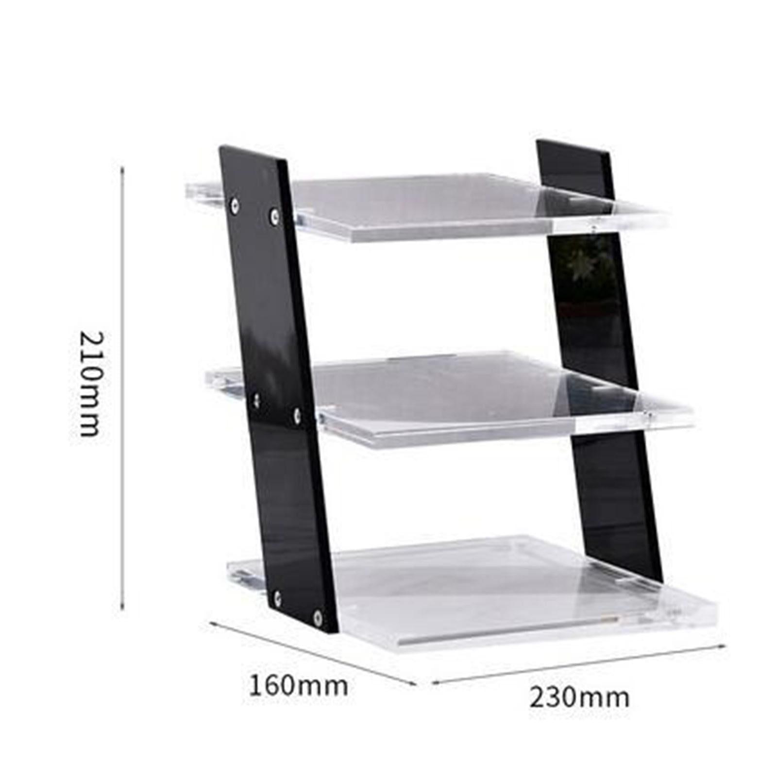 Acrylic Riser Stands 4 Steps Decorative Desktop Shelves Glasses Display Stand black