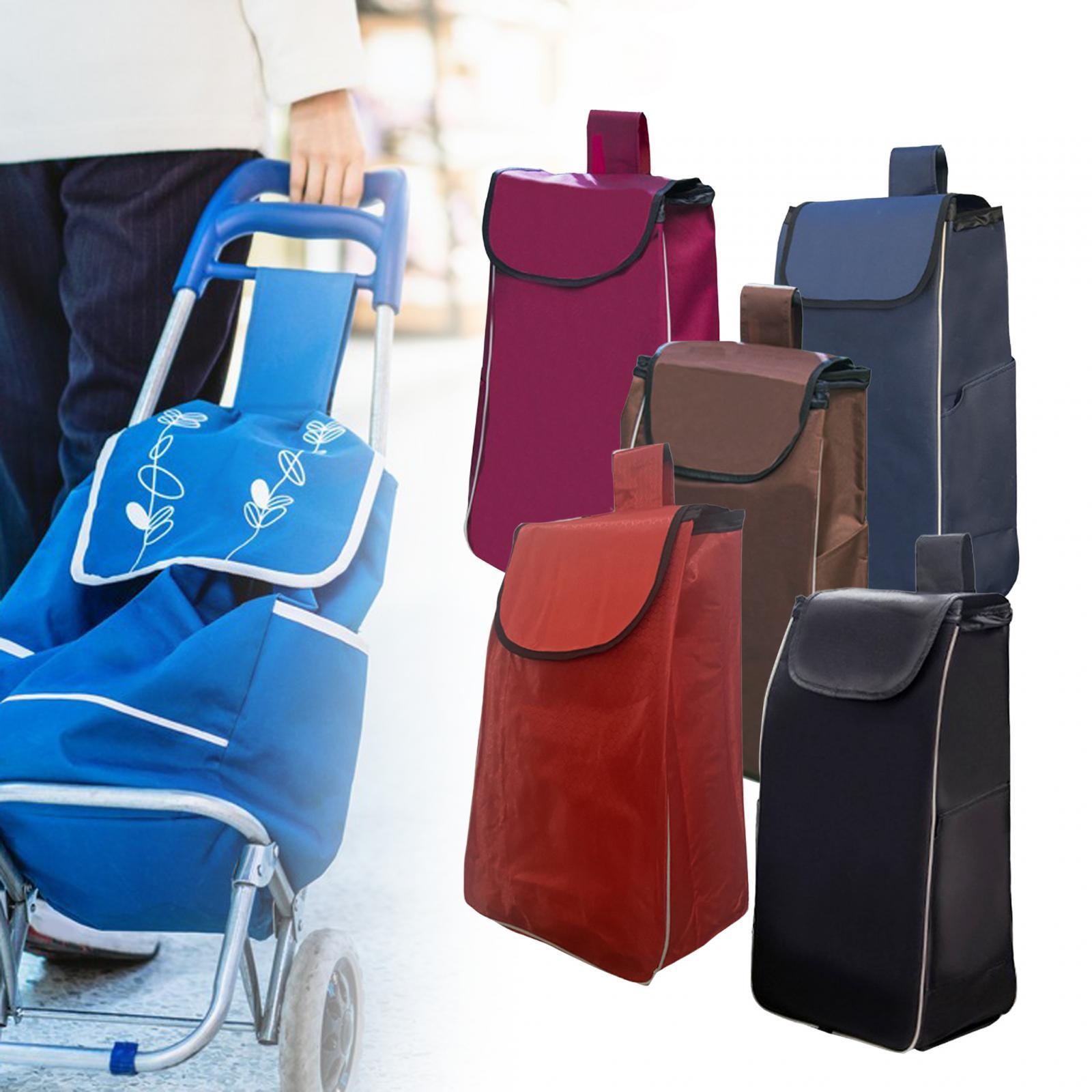 Shopping Cart Replacement Storage Bag Waterproof Durable Lightweight Folding Wine Red Thickened