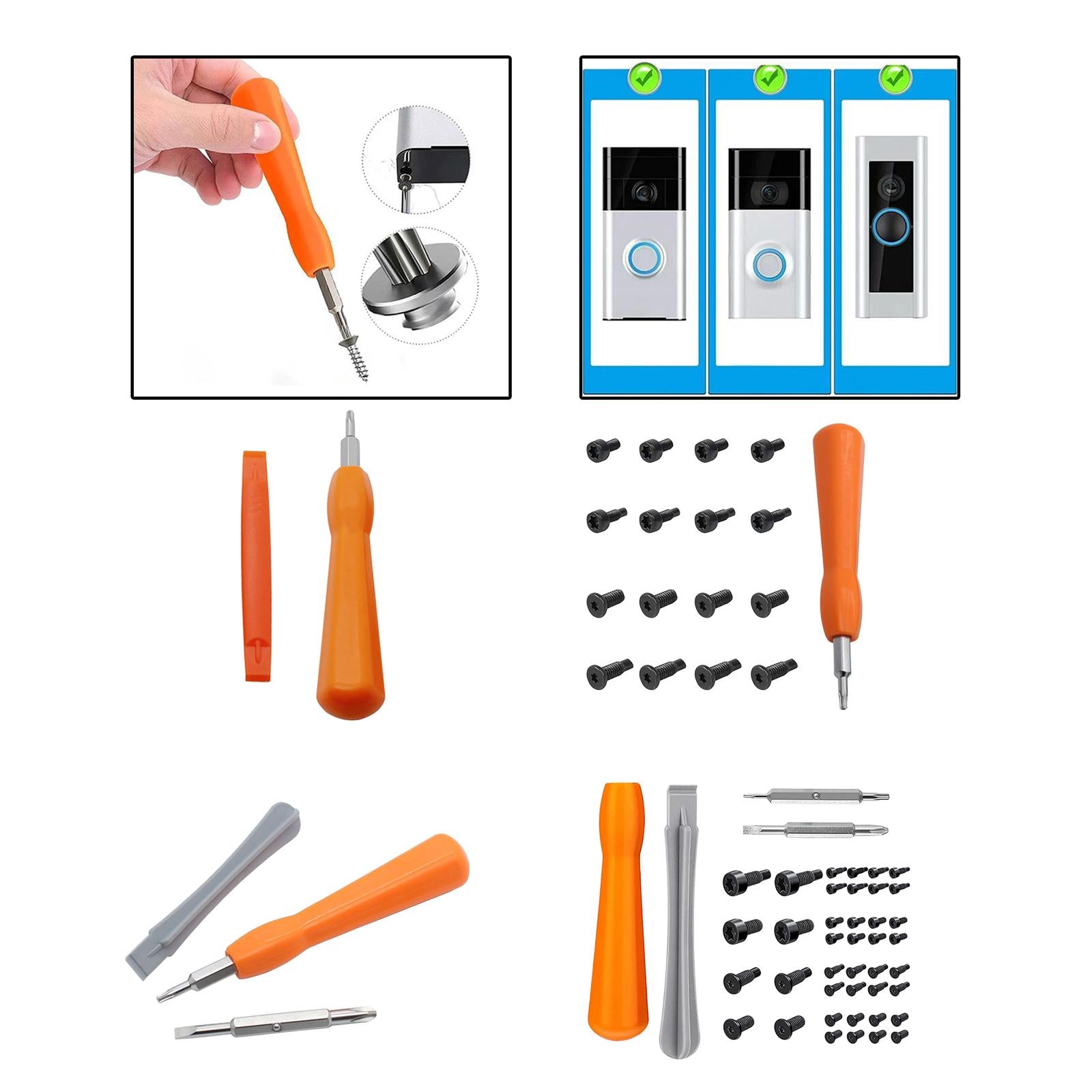 Mini Screwdriver Set 2 in 1 Hand Tool for Electronics Video Door Bell Repair 3pcs