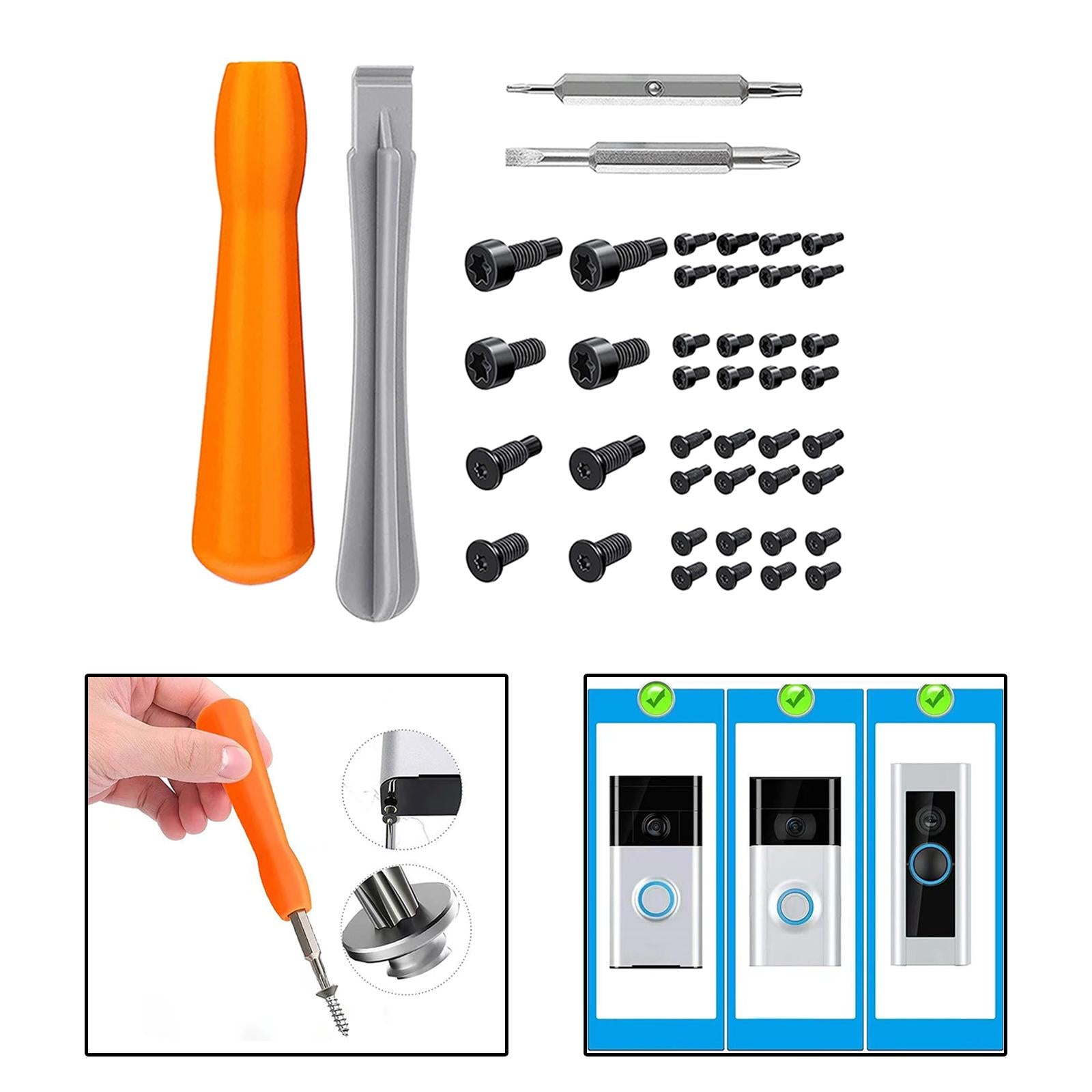 Mini Screwdriver Set 2 in 1 Hand Tool for Electronics Video Door Bell Repair 4pcs with 40 screws