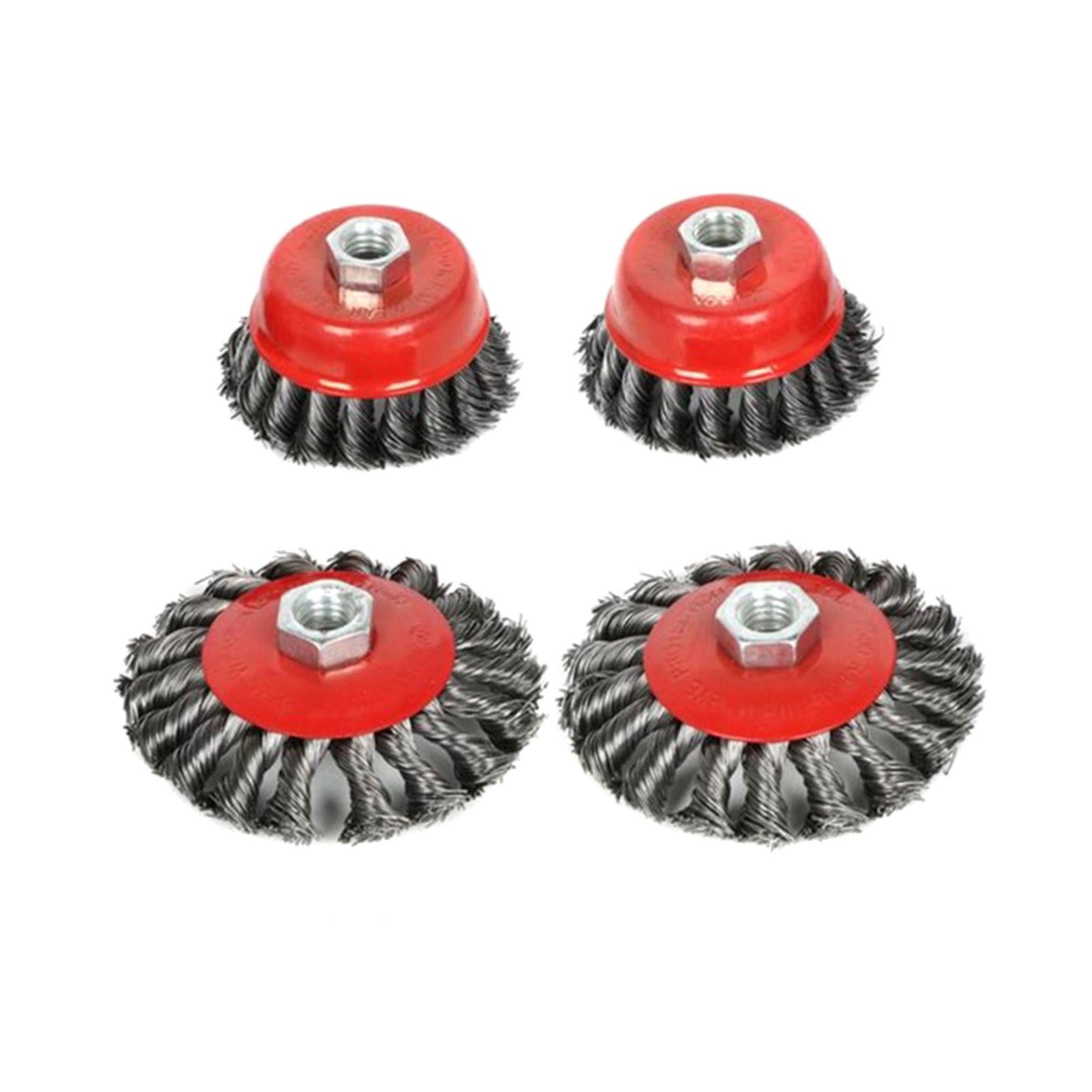 4Pcs Wire Wheel Brush Wire Cup Wheel Brush for Honing Descaling Rust Removal