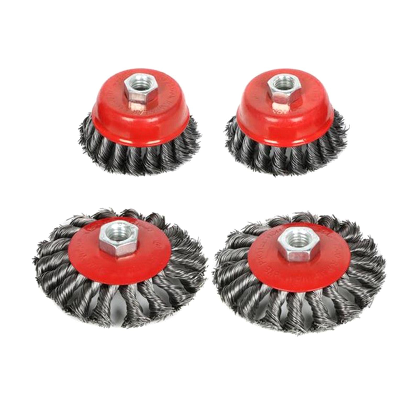 4Pcs Wire Wheel Brush Wire Cup Wheel Brush for Honing Descaling Rust Removal