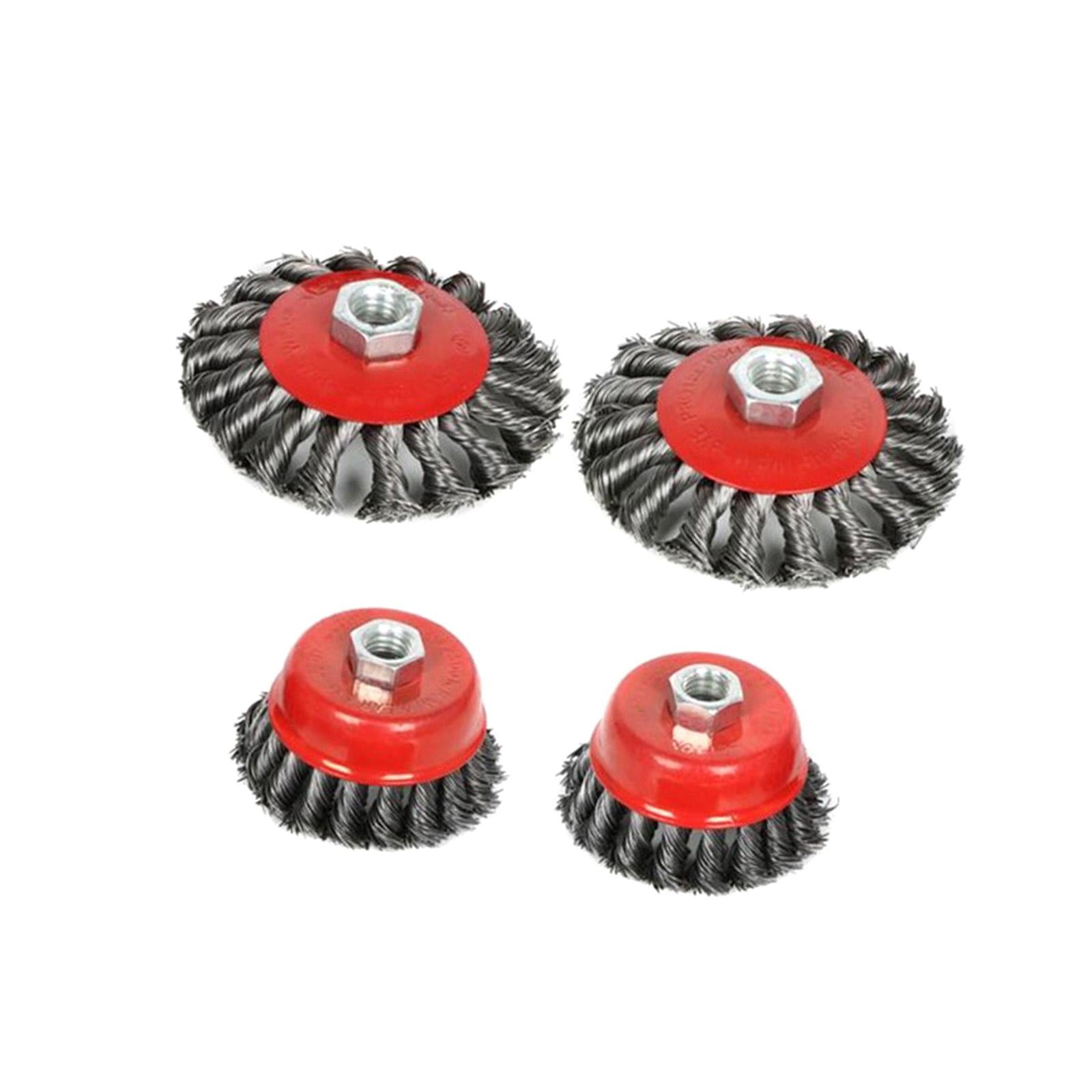 4Pcs Wire Wheel Brush Wire Cup Wheel Brush for Honing Descaling Rust Removal