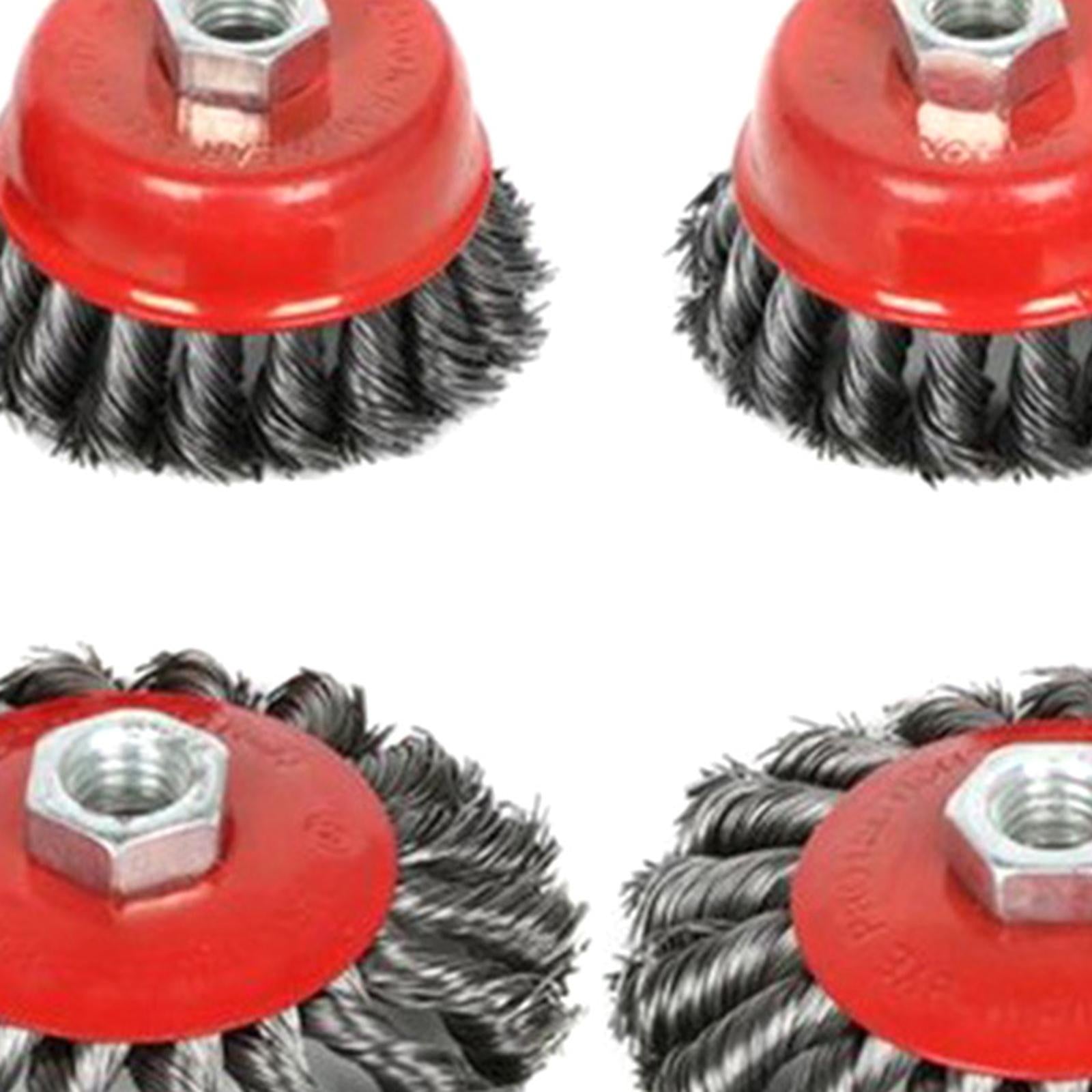 4Pcs Wire Wheel Brush Wire Cup Wheel Brush for Honing Descaling Rust Removal