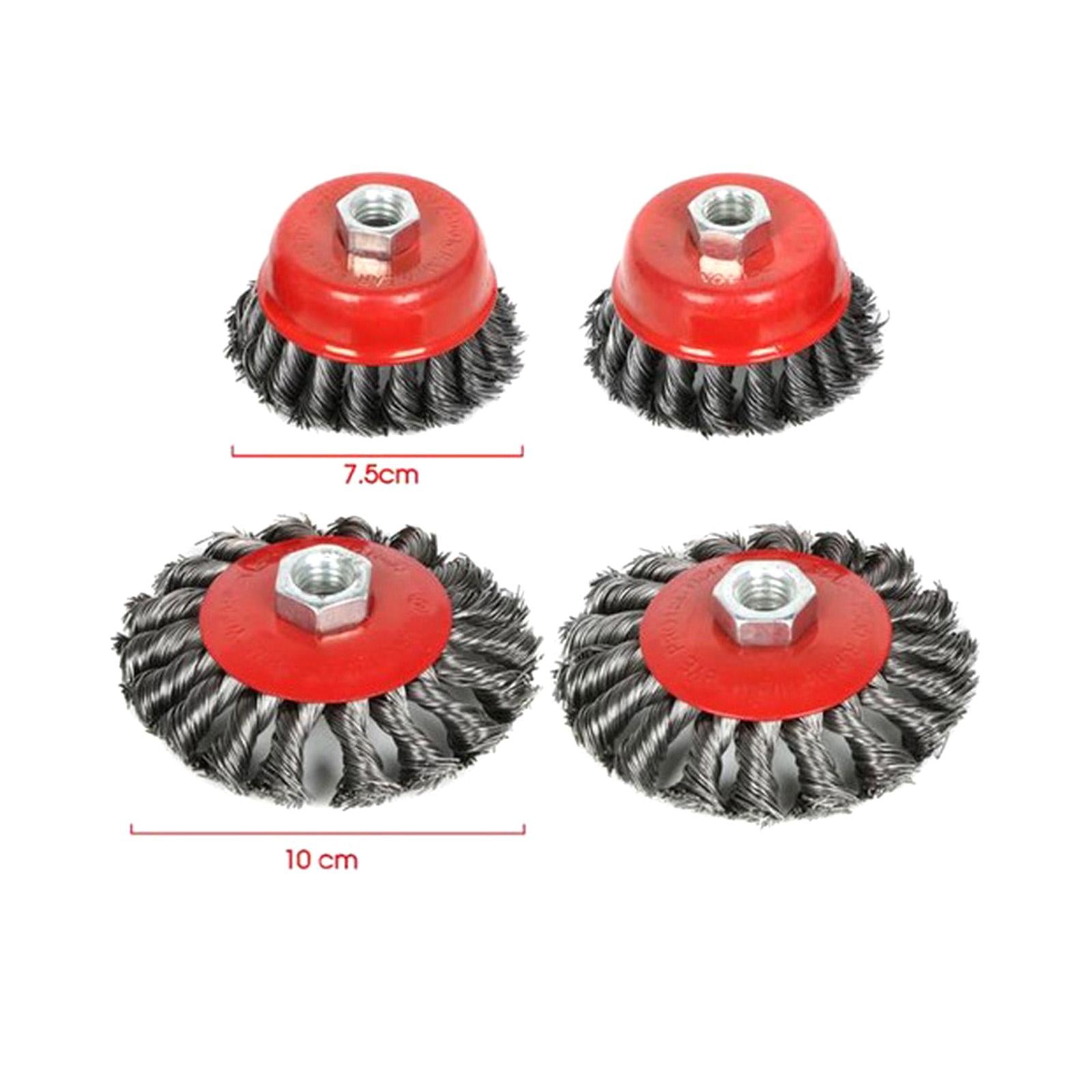 4Pcs Wire Wheel Brush Wire Cup Wheel Brush for Honing Descaling Rust Removal