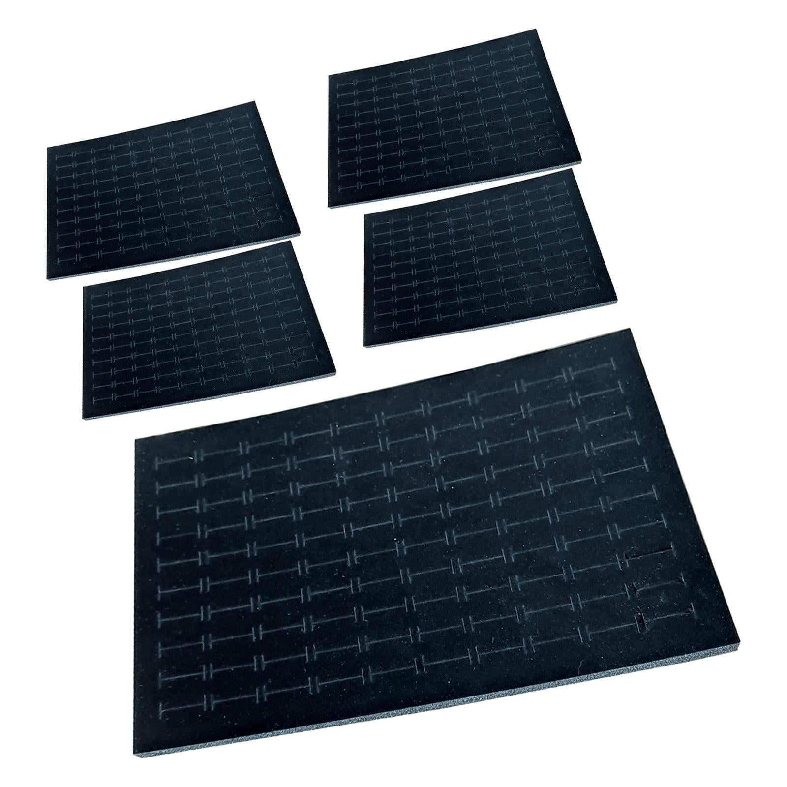 5Pcs 100 Slots Ring Pad Sponge Insert Mats Jewelry Box Pads Display Supplies Black