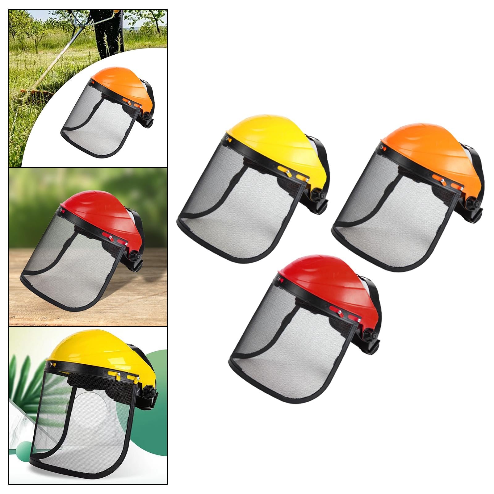 Grass Mowing Face Cover Adjustable Headband for Weeding Outdoor Work Farming Yellow