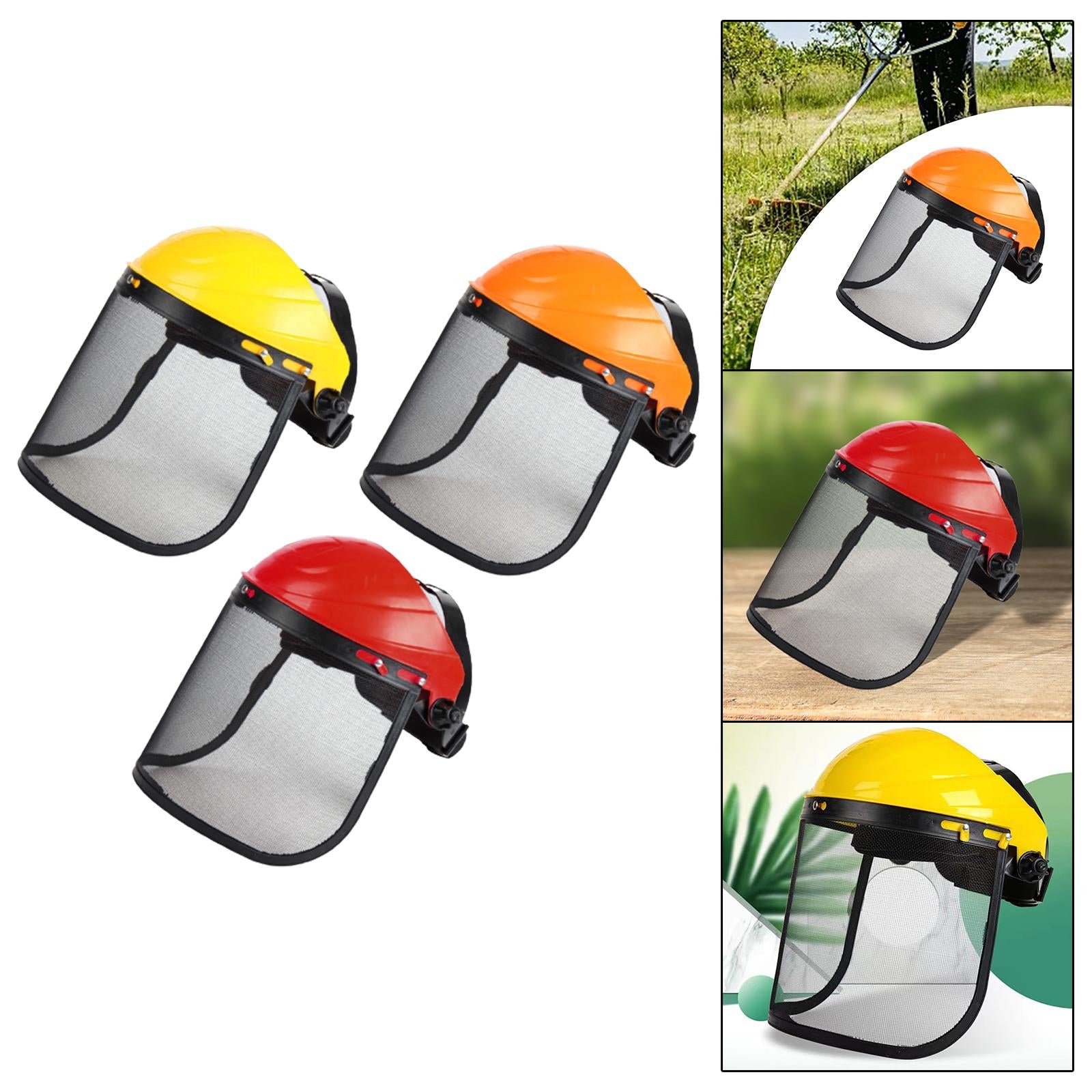 Grass Mowing Face Cover Adjustable Headband for Weeding Outdoor Work Farming Yellow