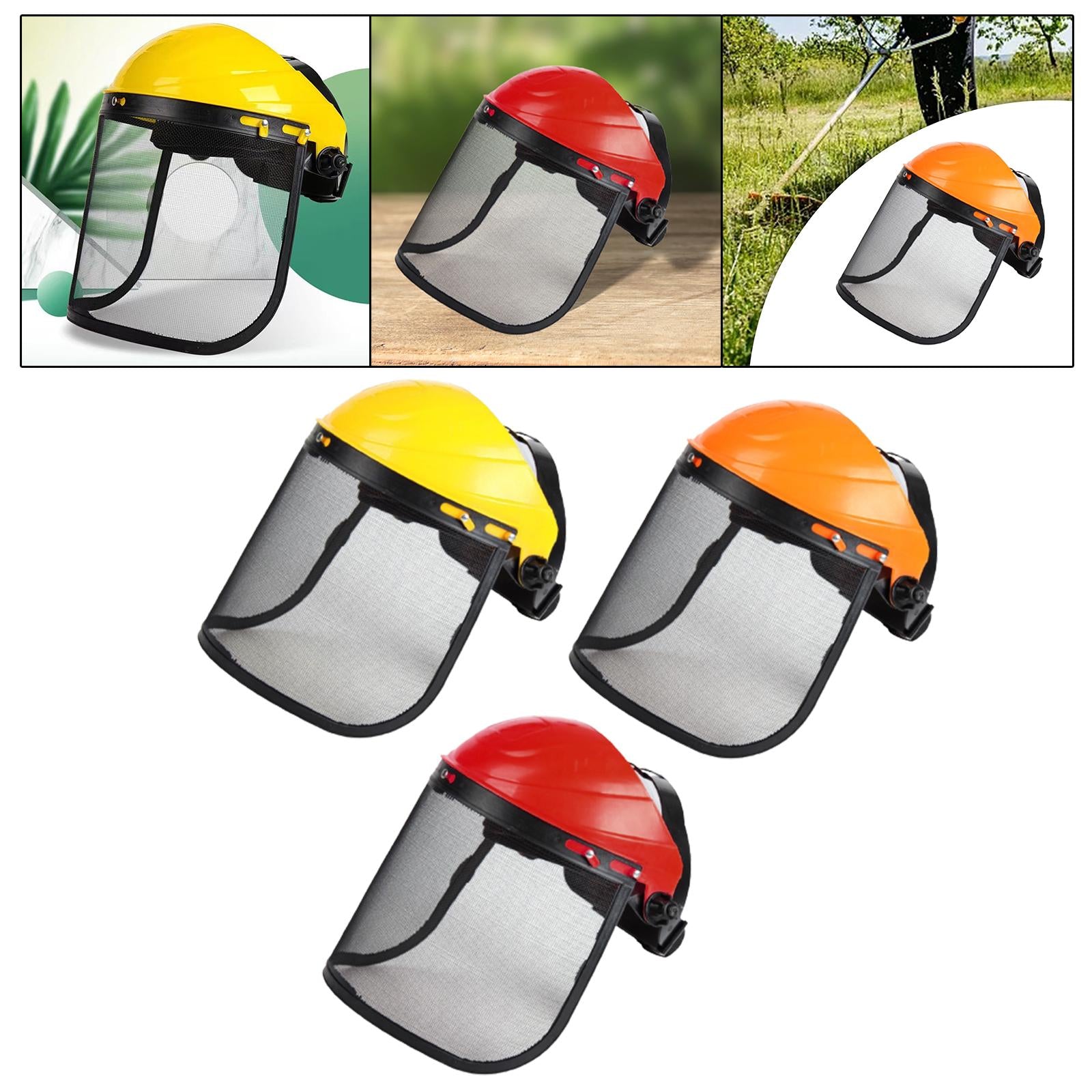 Grass Mowing Face Cover Adjustable Headband for Weeding Outdoor Work Farming Yellow