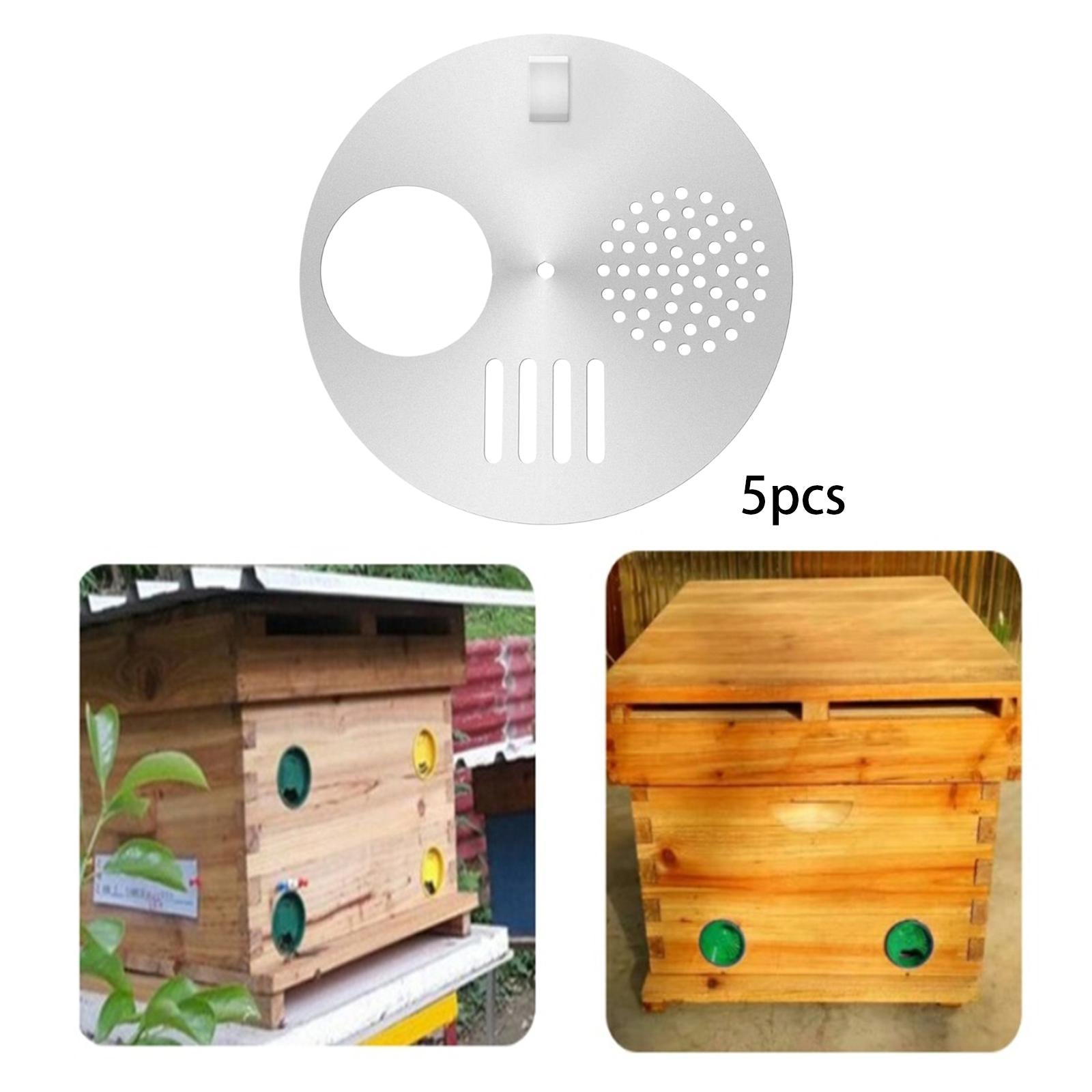 5x Metal Bee Hive Box Door Disc Anti Escape Rotating Protective Beehive Door