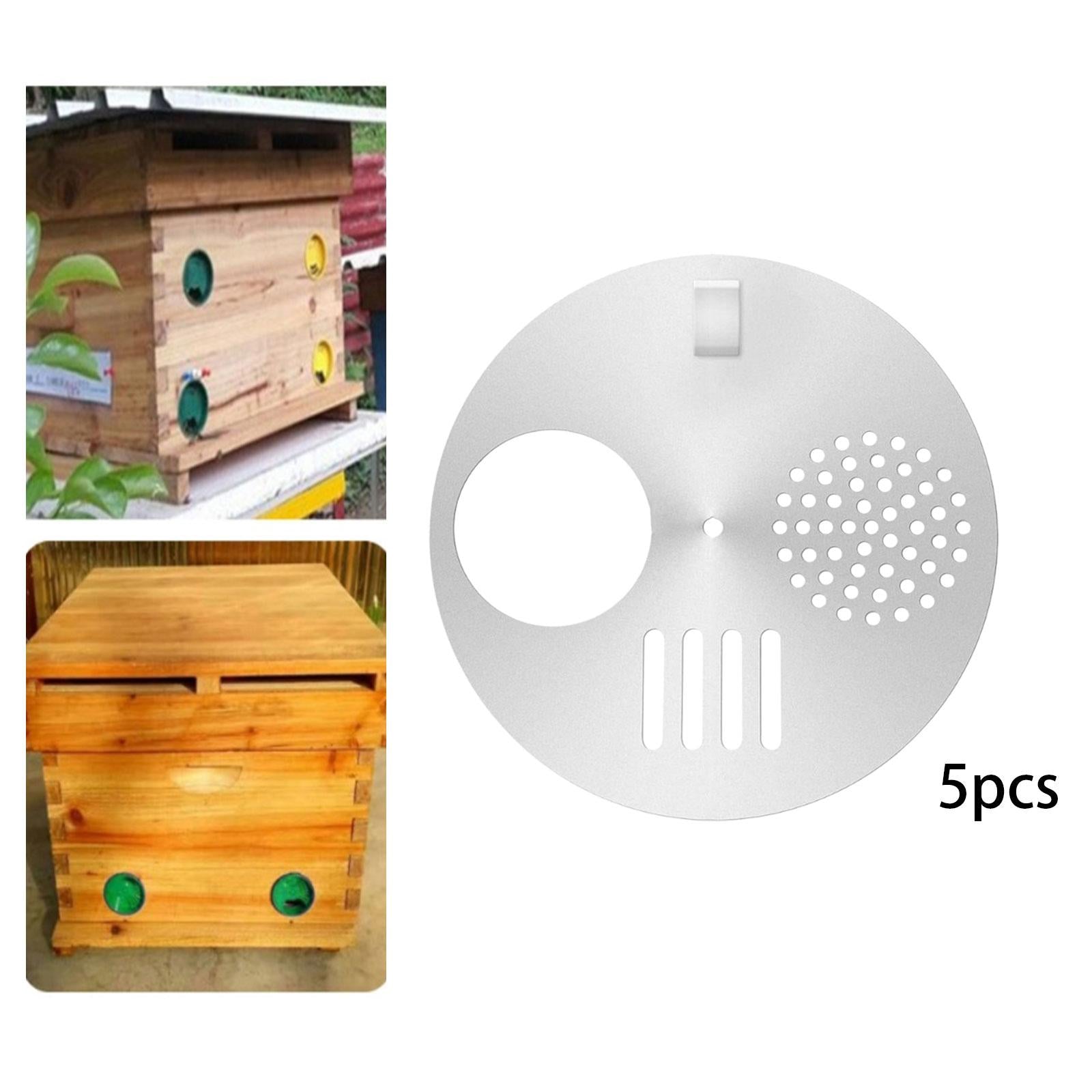 5x Metal Bee Hive Box Door Disc Anti Escape Rotating Protective Beehive Door