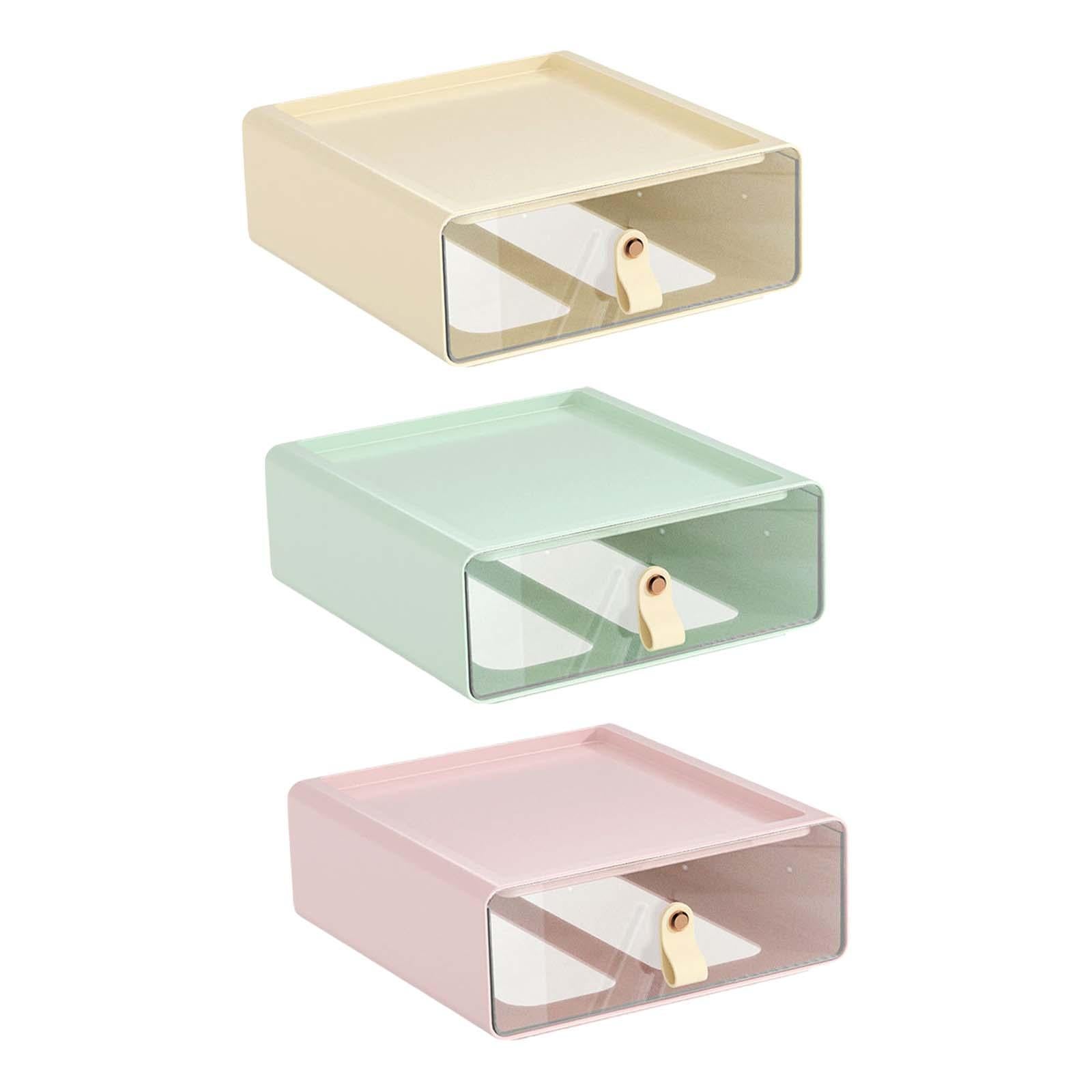 Desk Organizer Drawer Desk Stackable Storage Drawer for Office Bathroom Home White