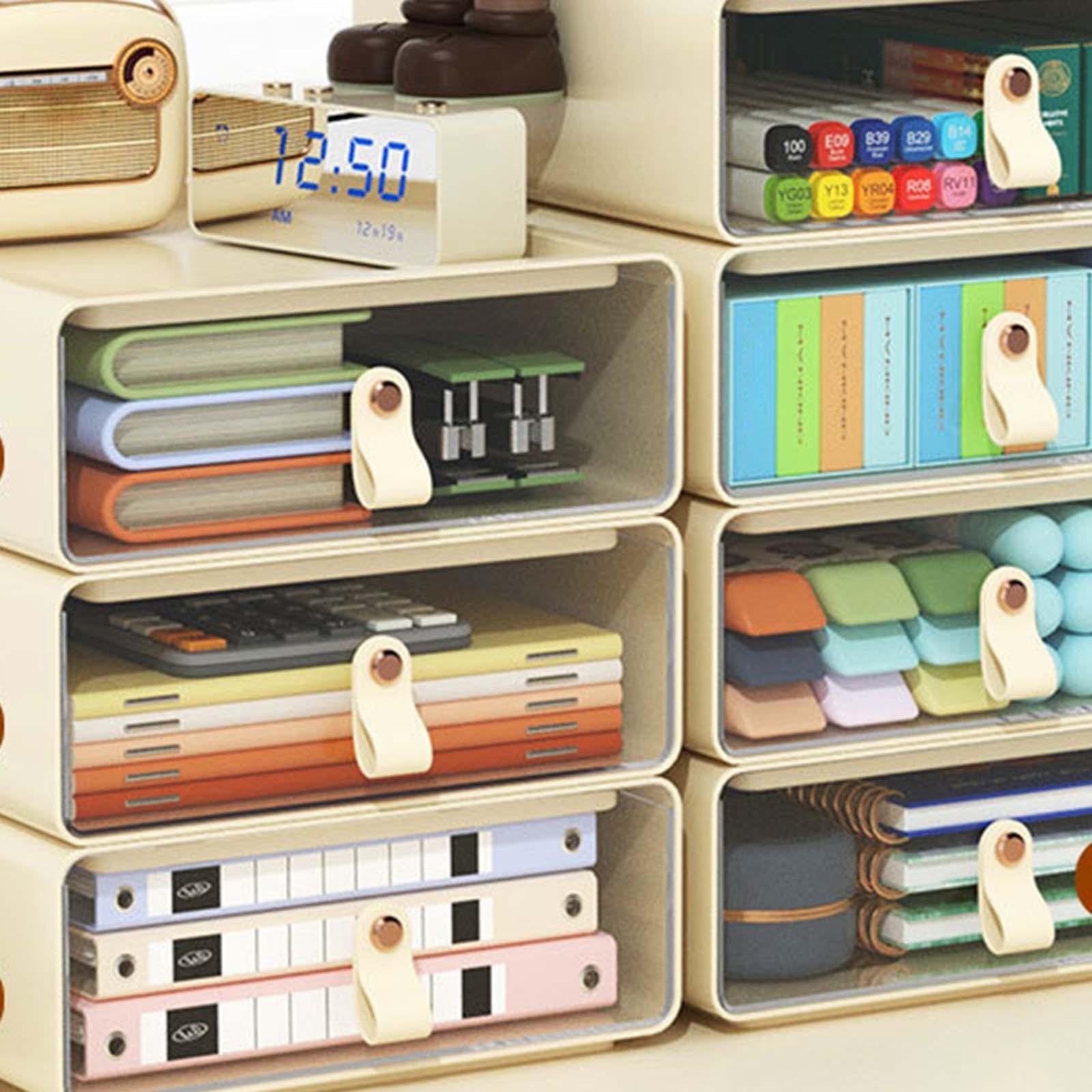 Desk Organizer Drawer Desk Stackable Storage Drawer for Office Bathroom Home White