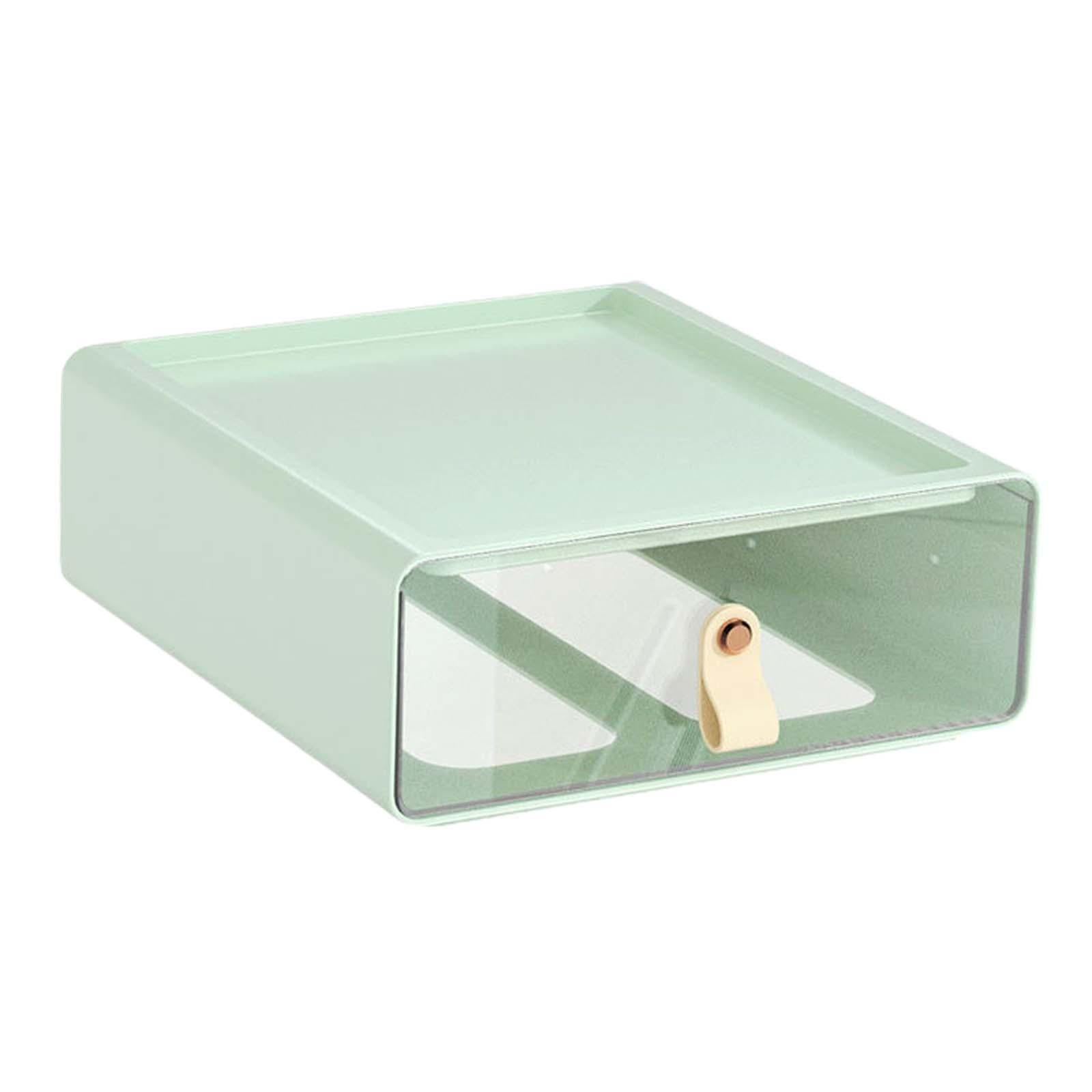 Desk Organizer Drawer Desk Stackable Storage Drawer for Office Bathroom Home Green
