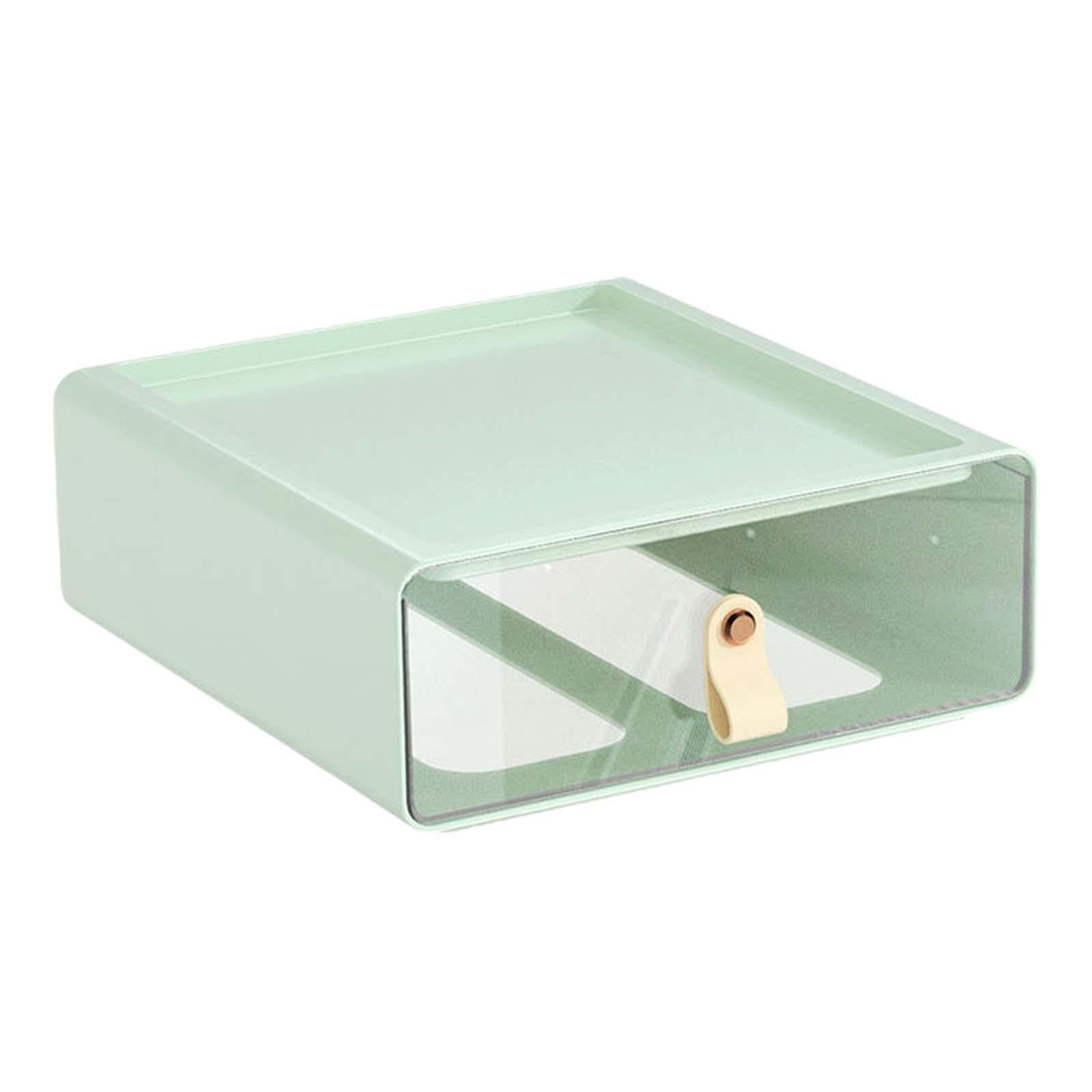 Desk Organizer Drawer Desk Stackable Storage Drawer for Office Bathroom Home Green