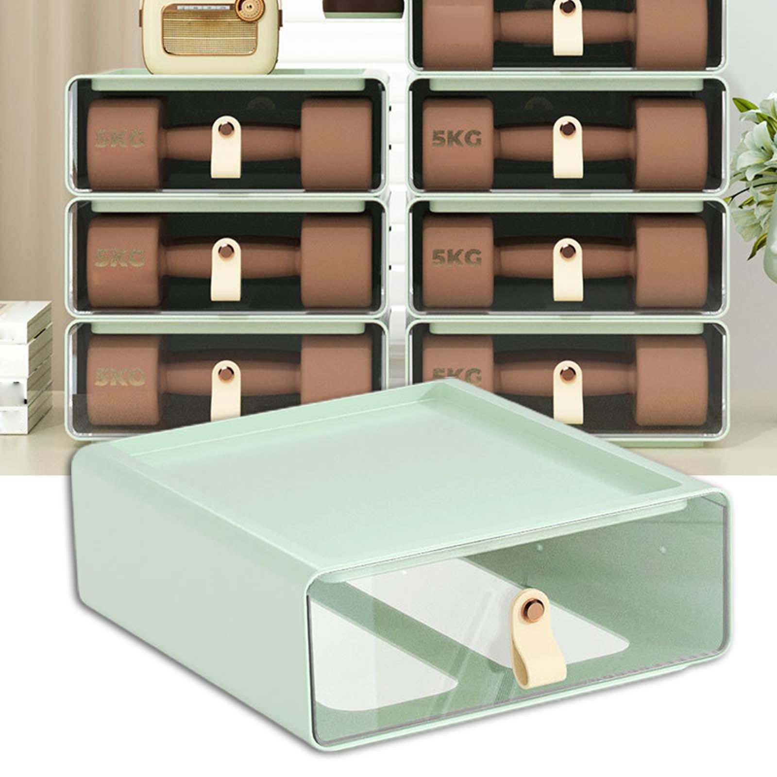 Desk Organizer Drawer Desk Stackable Storage Drawer for Office Bathroom Home Green