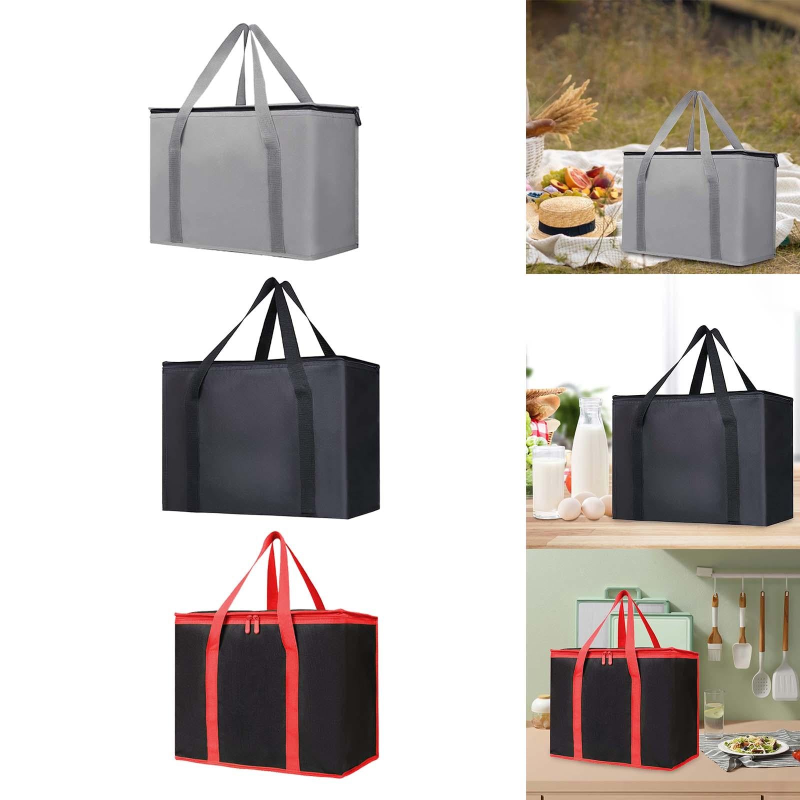 Insulated Cooler Bag Reusable Grocery Shopping Bag for Office Picnic Camping Gray