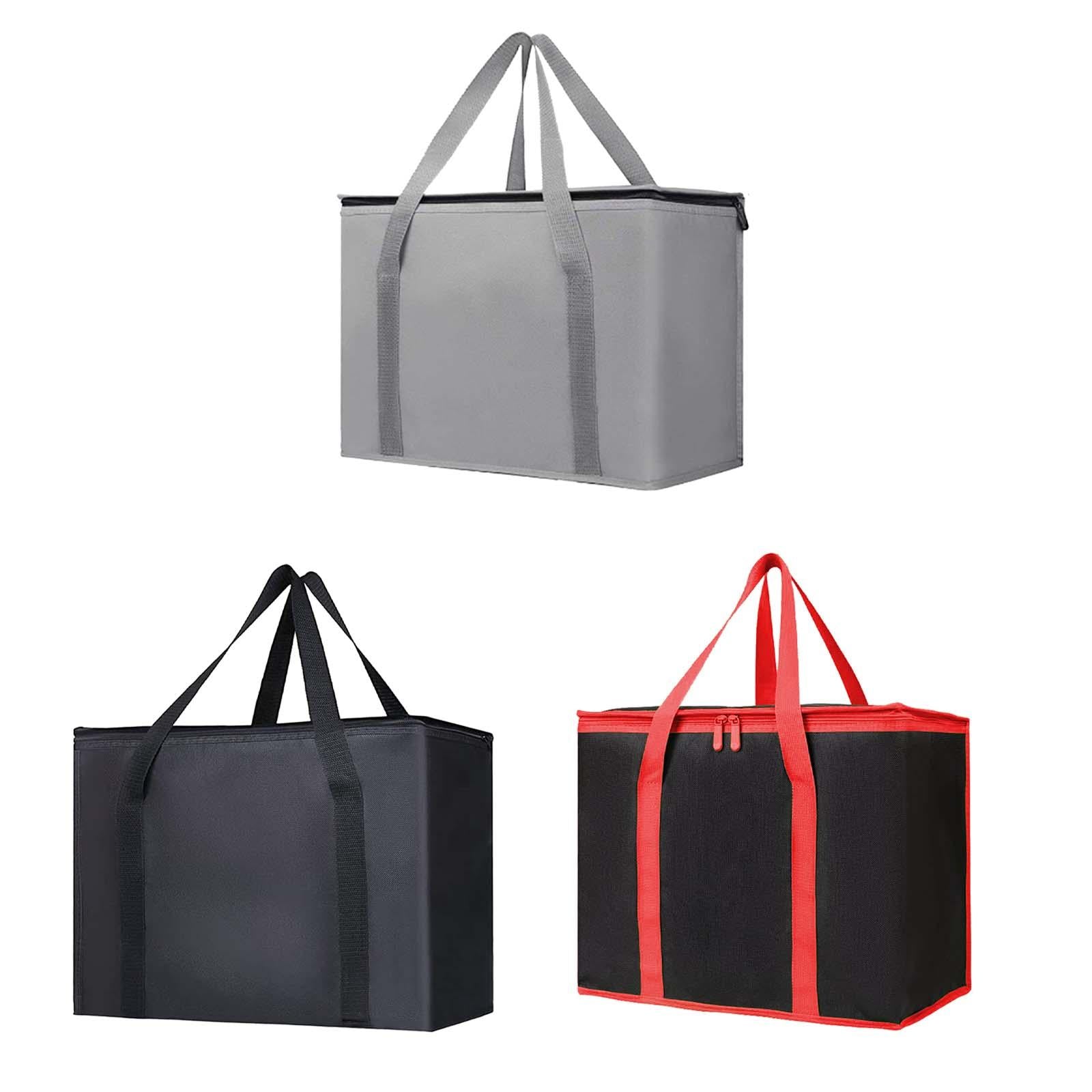 Insulated Cooler Bag Reusable Grocery Shopping Bag for Office Picnic Camping Gray